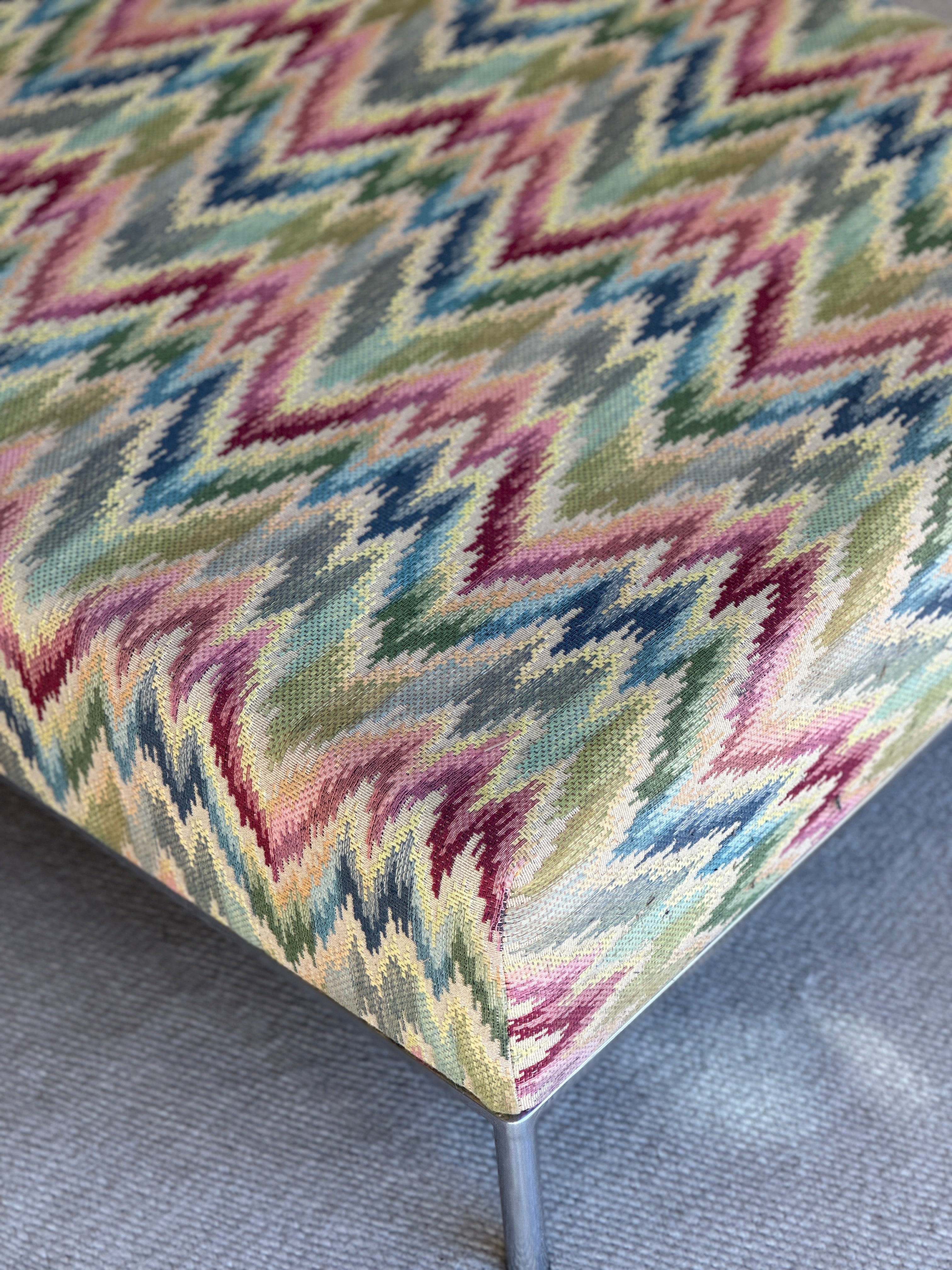 Low Ottoman in Missoni Flame Stitch