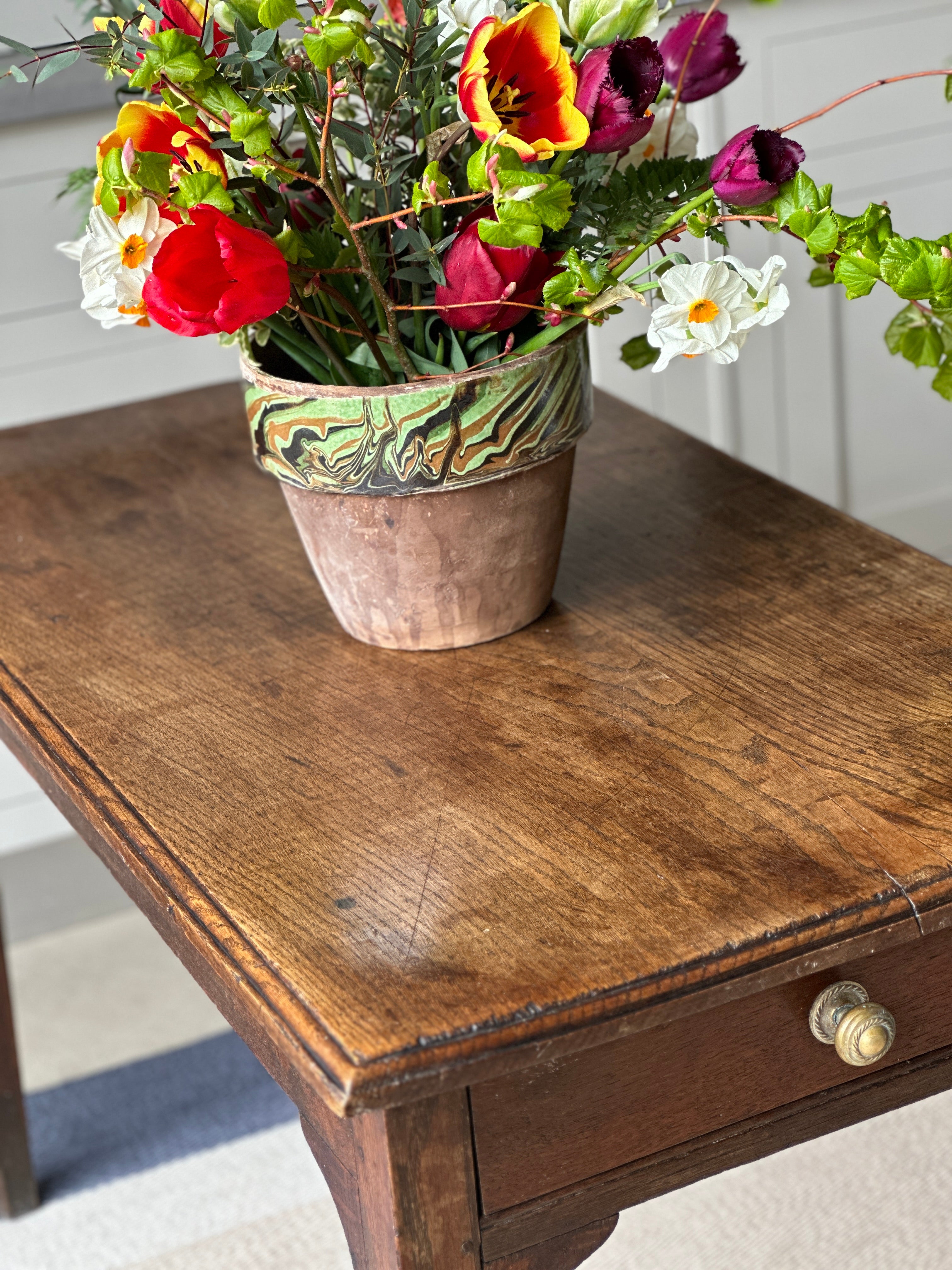 Small 19th Century Oak Table with Drawer