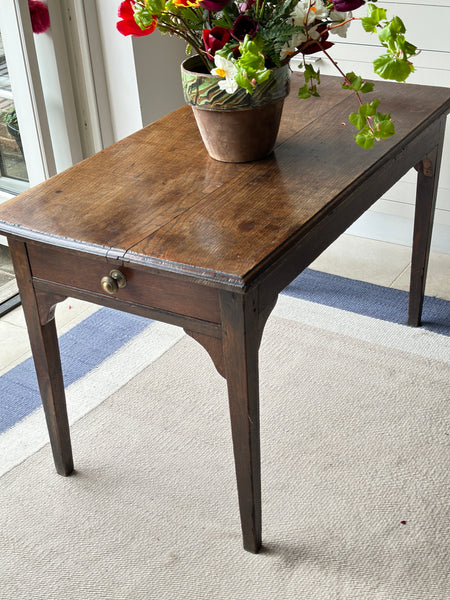 Small 19th Century Oak Table with Drawer