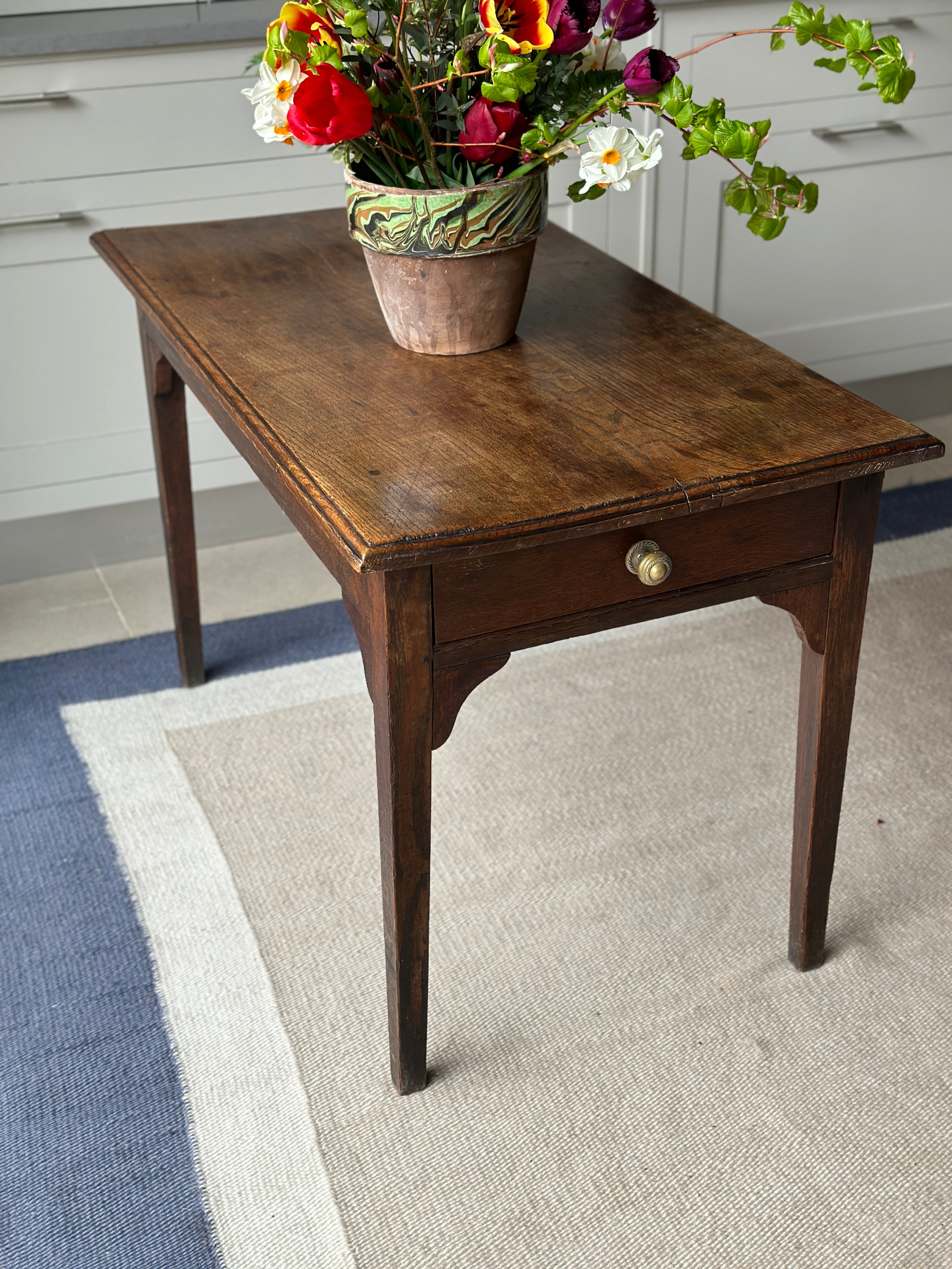 Small 19th Century Oak Table with Drawer