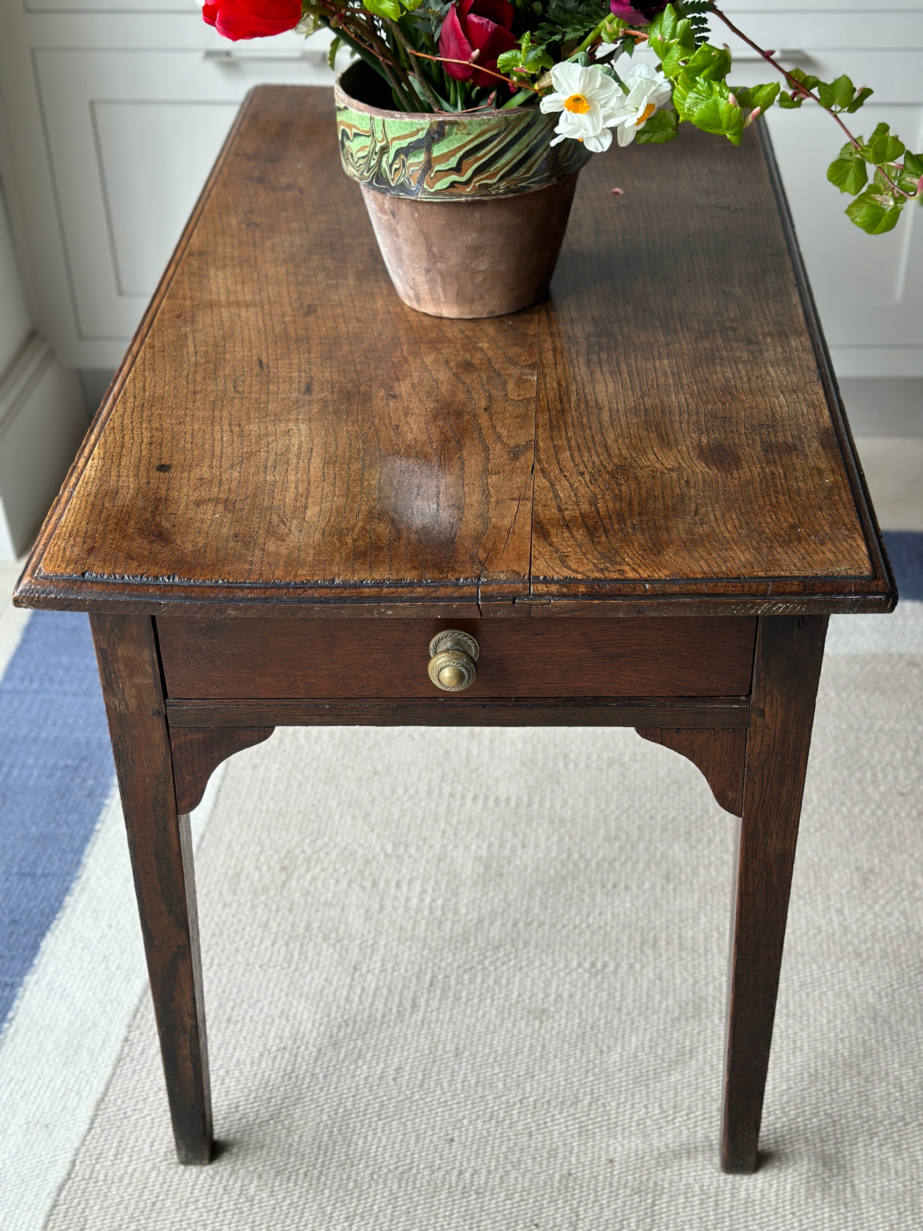 Small 19th Century Oak Table with Drawer