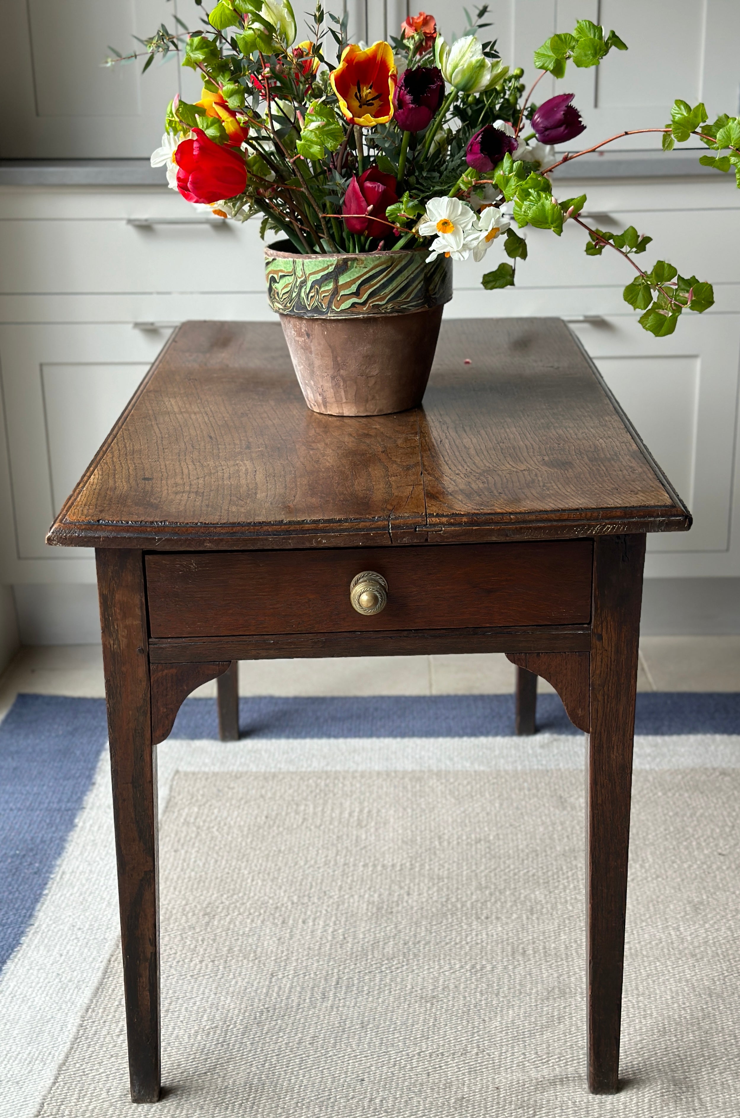 Small 19th Century Oak Table with Drawer