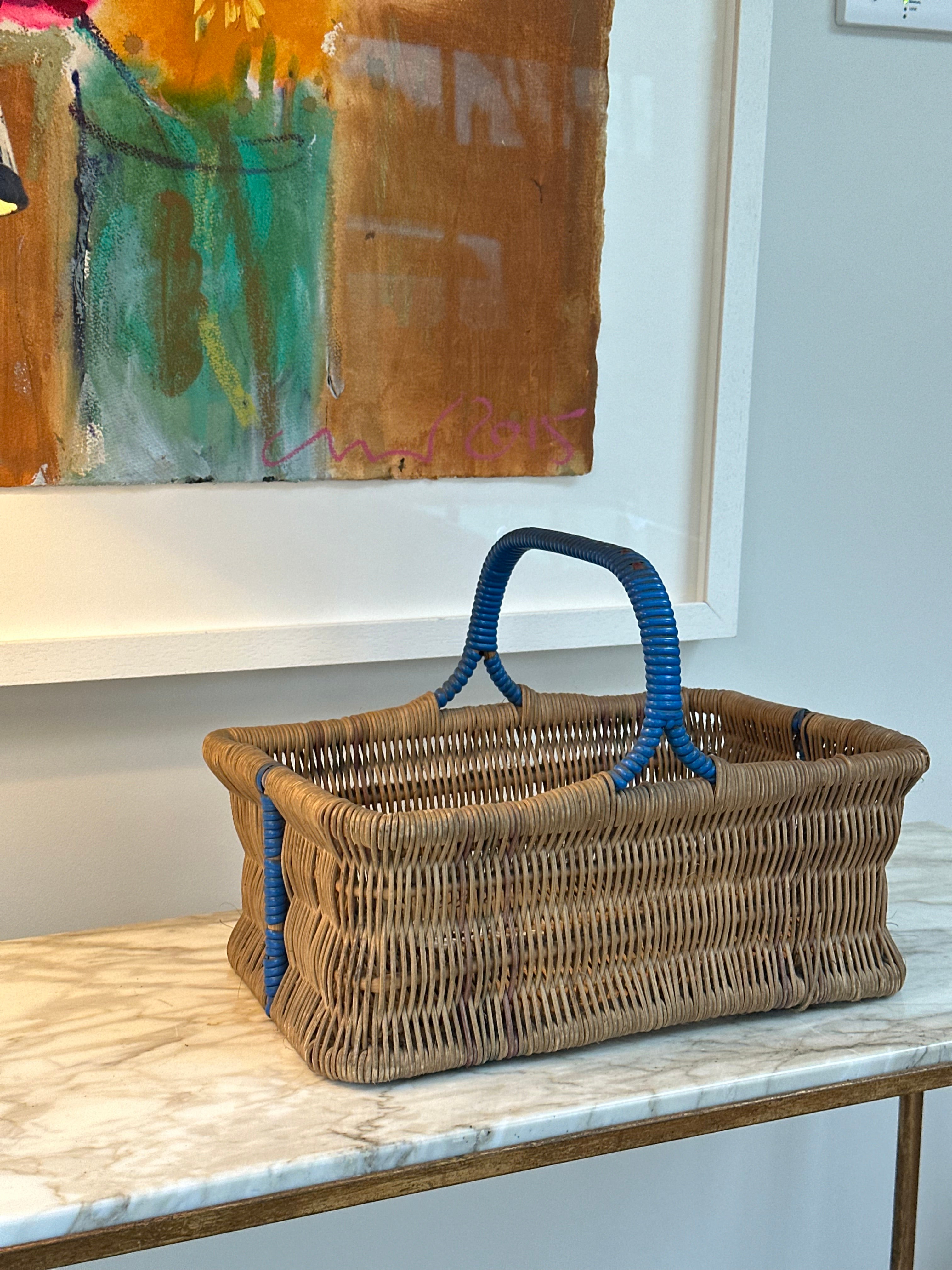 Wicker Shopper with Polychrome Accents