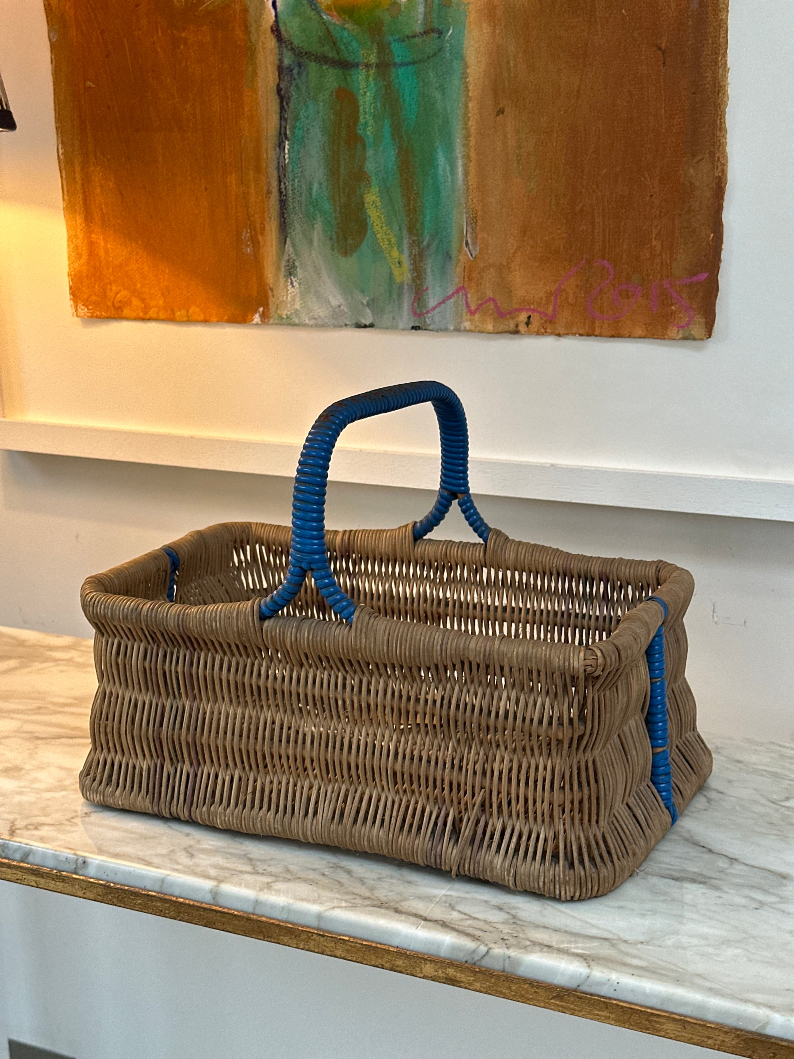 Wicker Shopper with Polychrome Accents