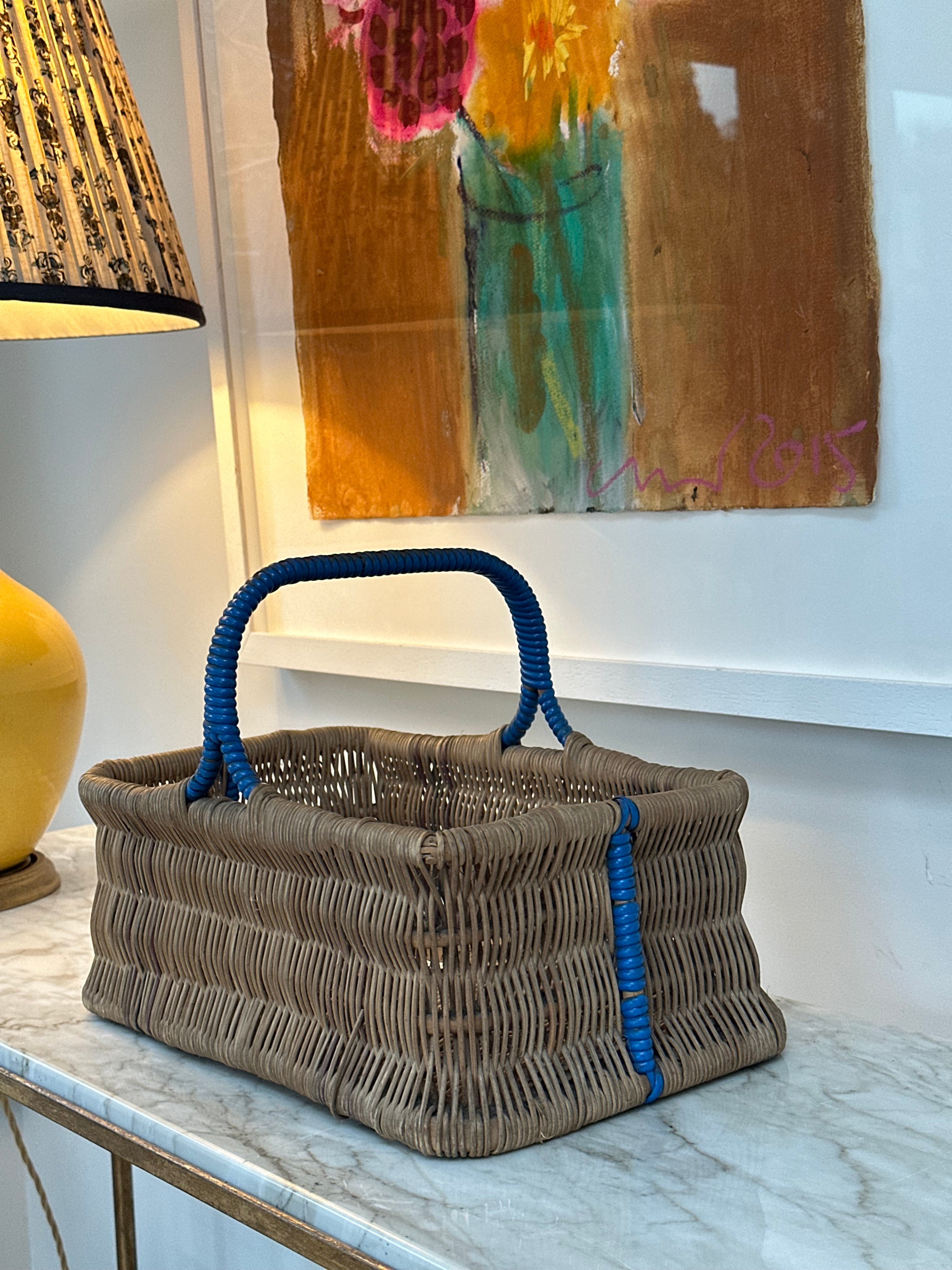 Wicker Shopper with Polychrome Accents