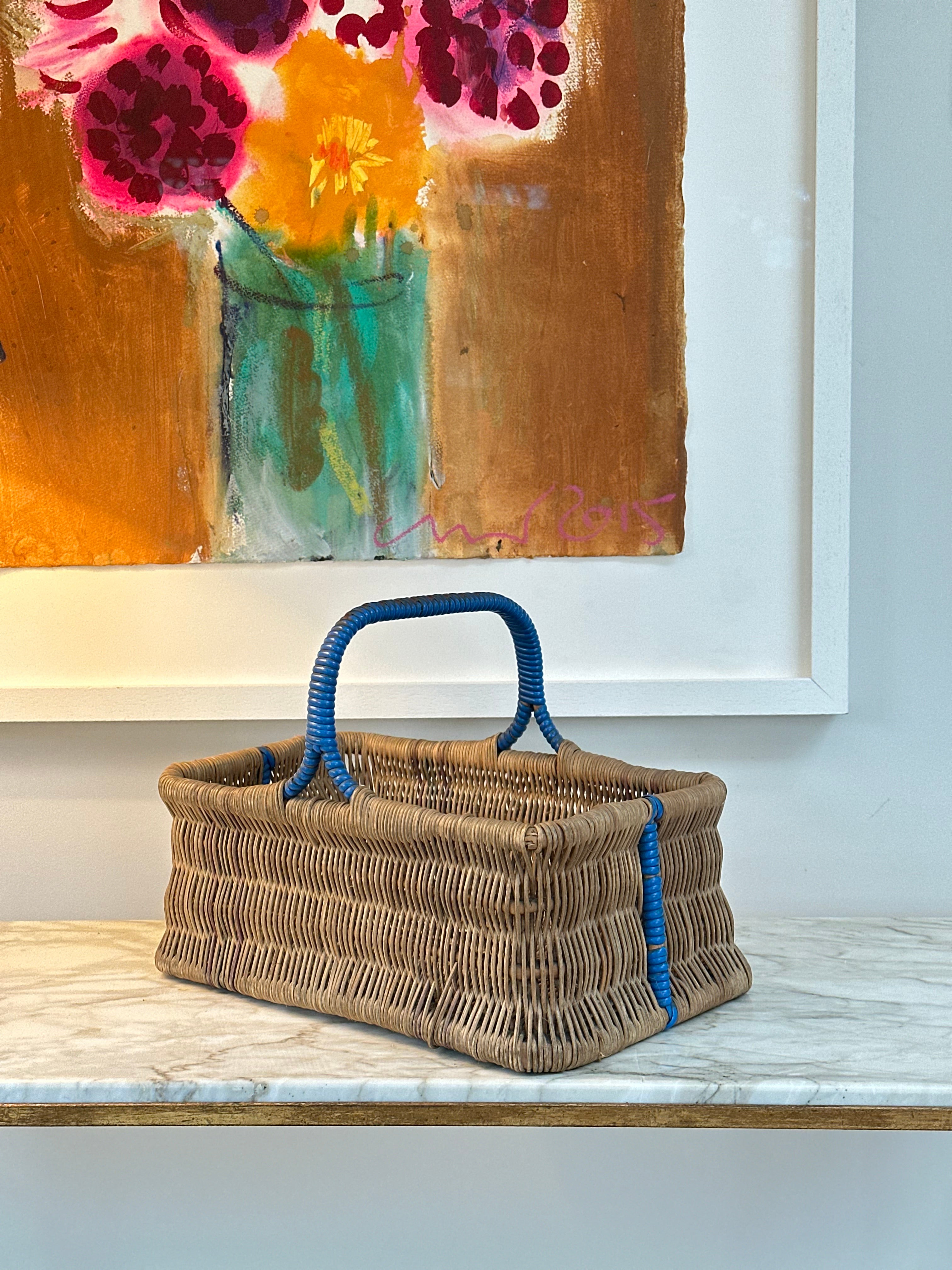 Wicker Shopper with Polychrome Accents