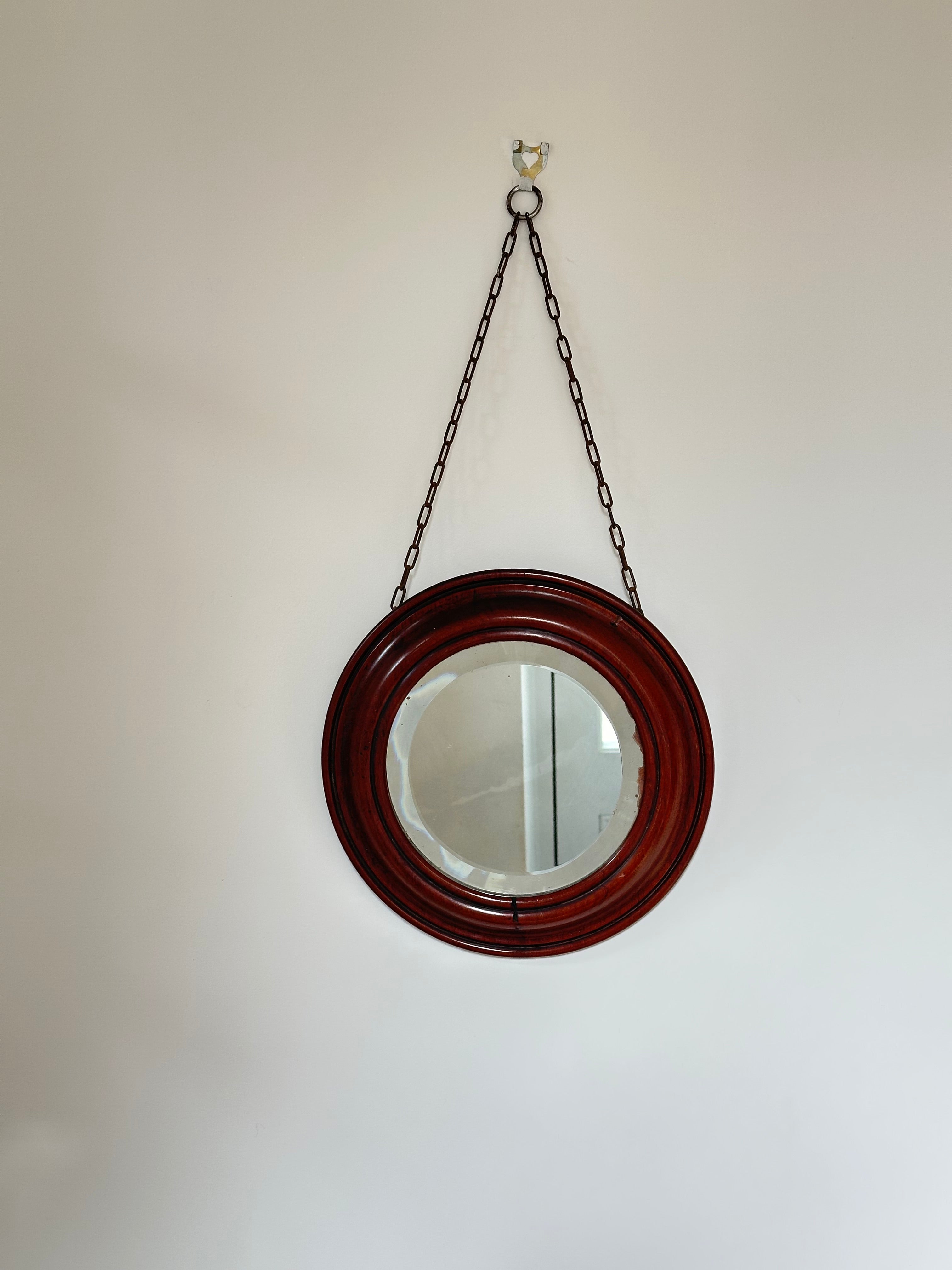 Circular Mirror in Walnut