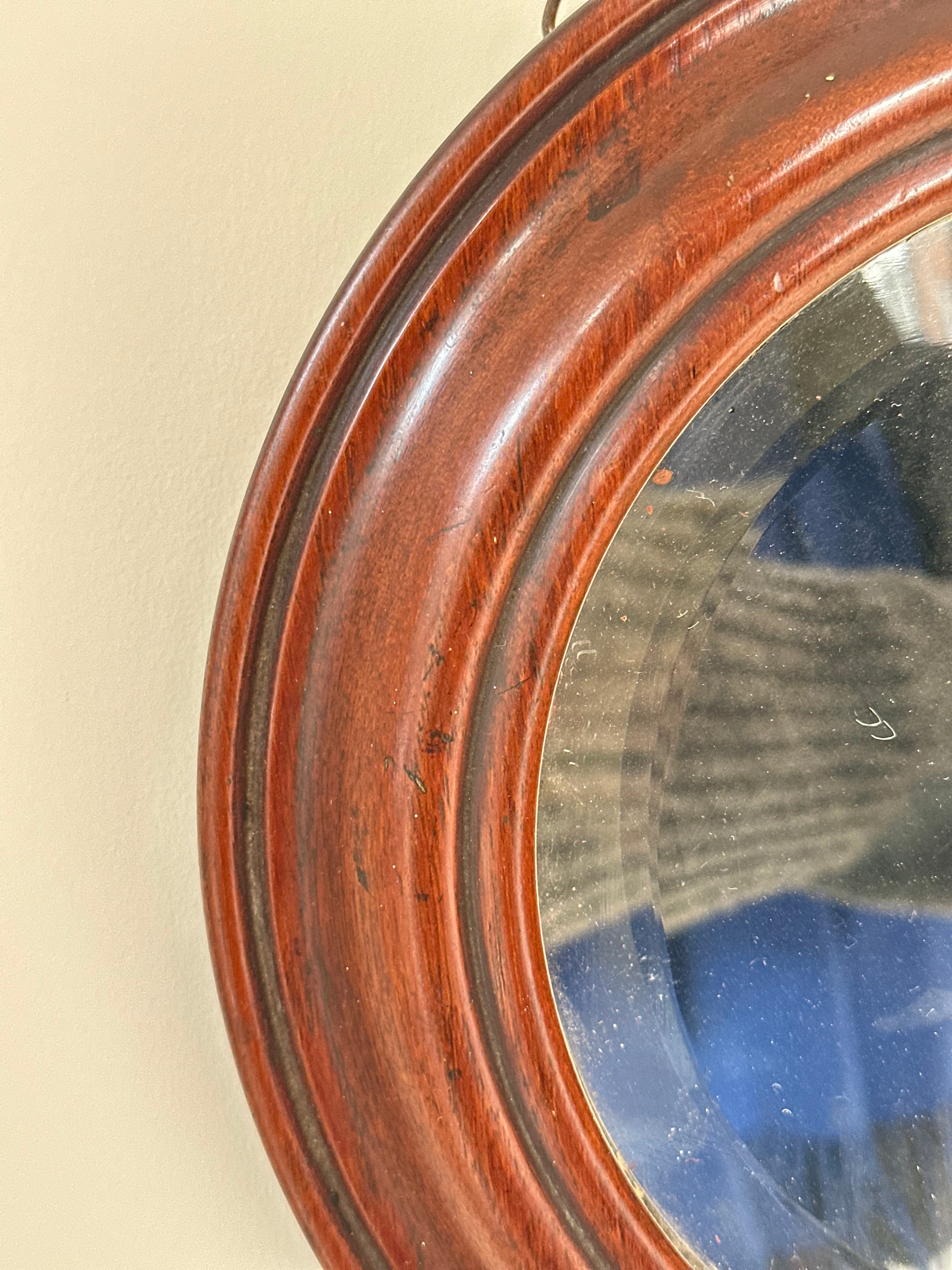 Circular Mirror in Walnut