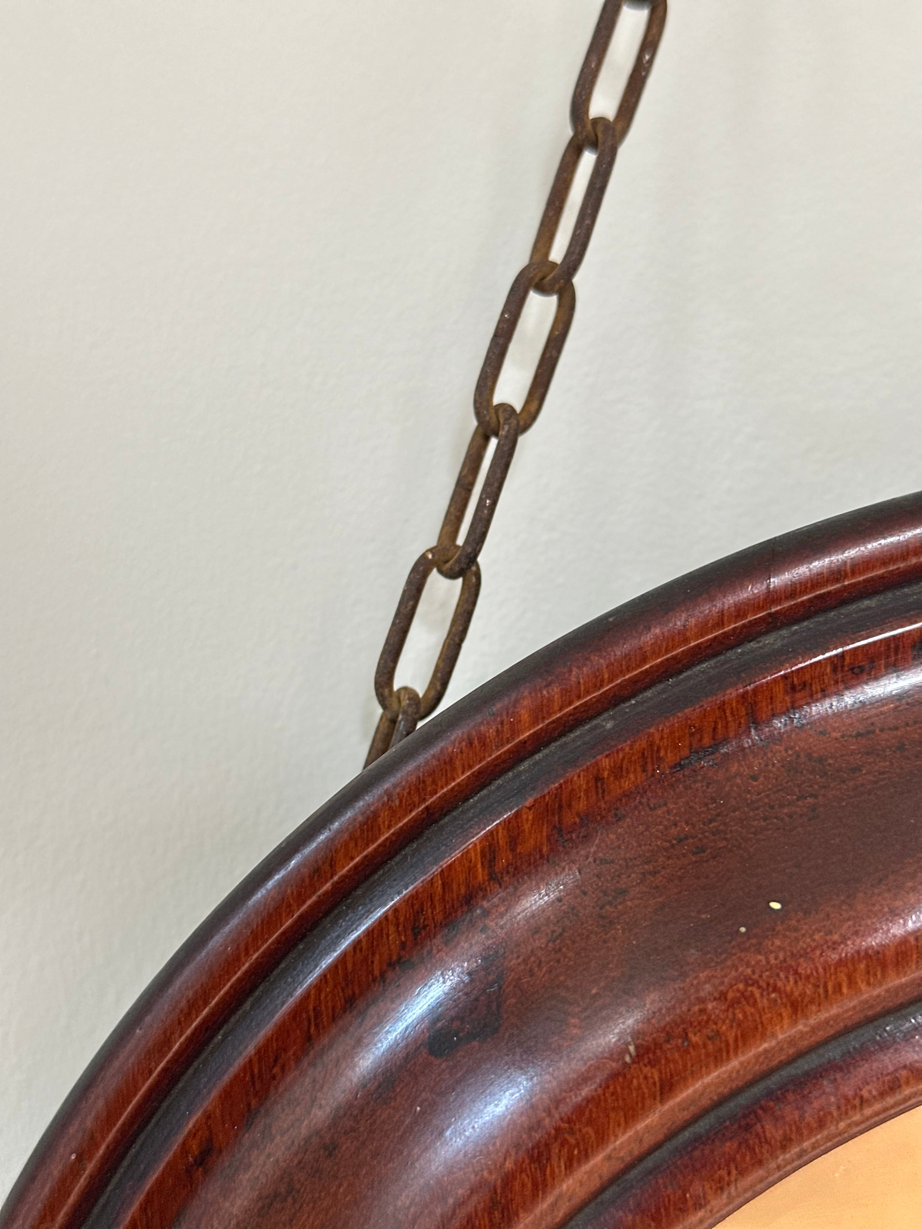 Circular Mirror in Walnut