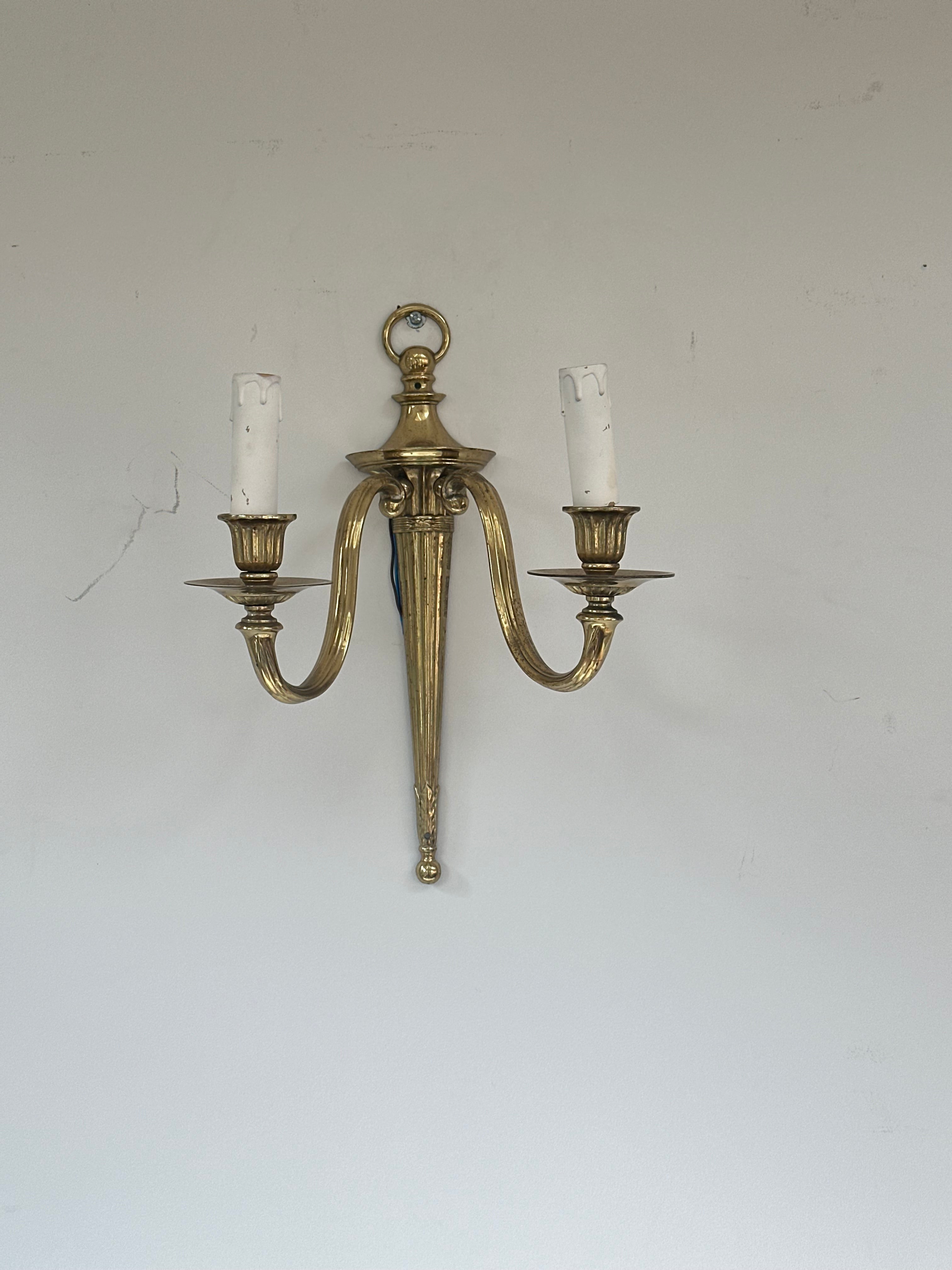 C1900 Pair of English 2 Armed Wall Lights