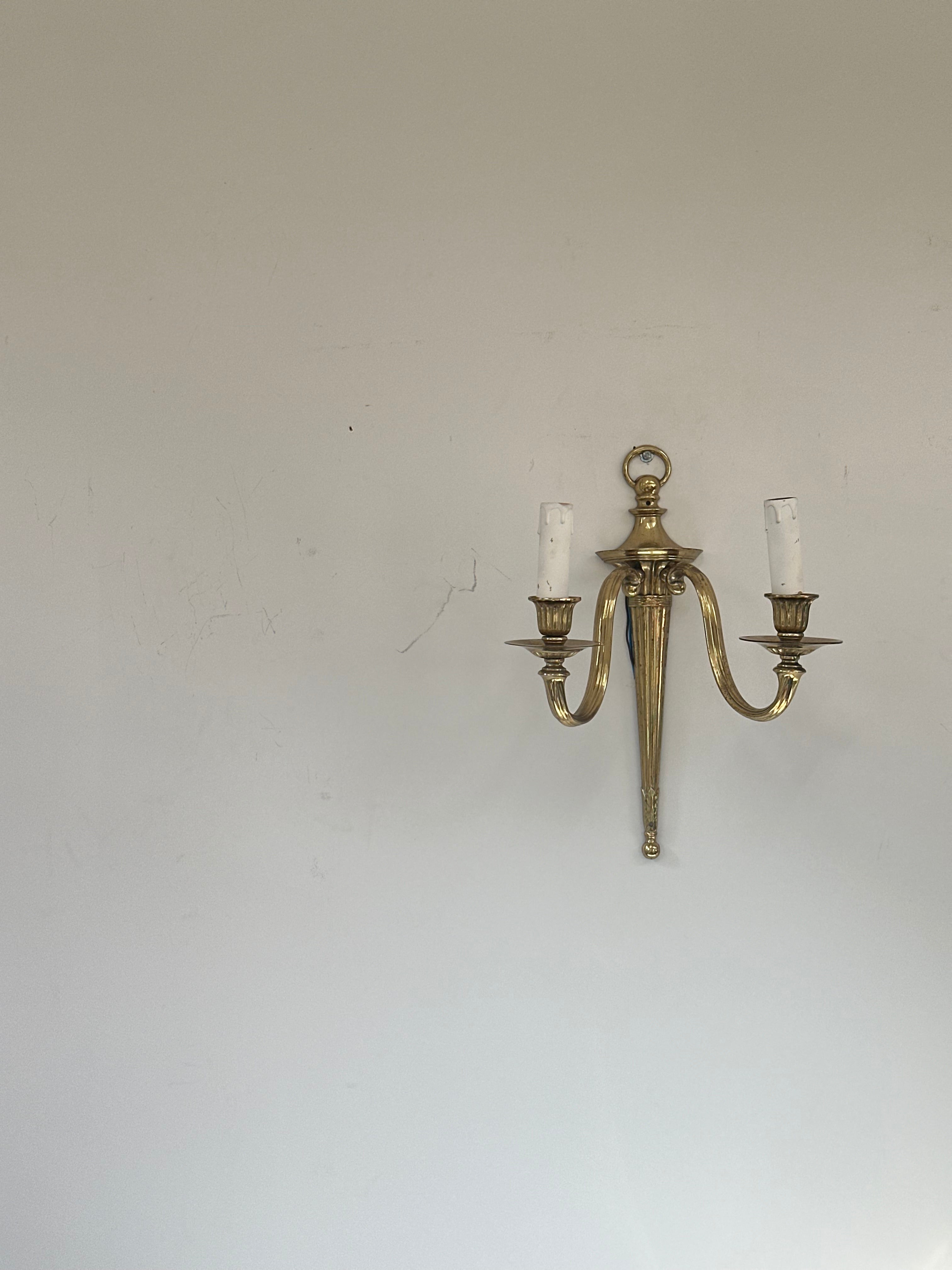 C1900 Pair of English 2 Armed Wall Lights