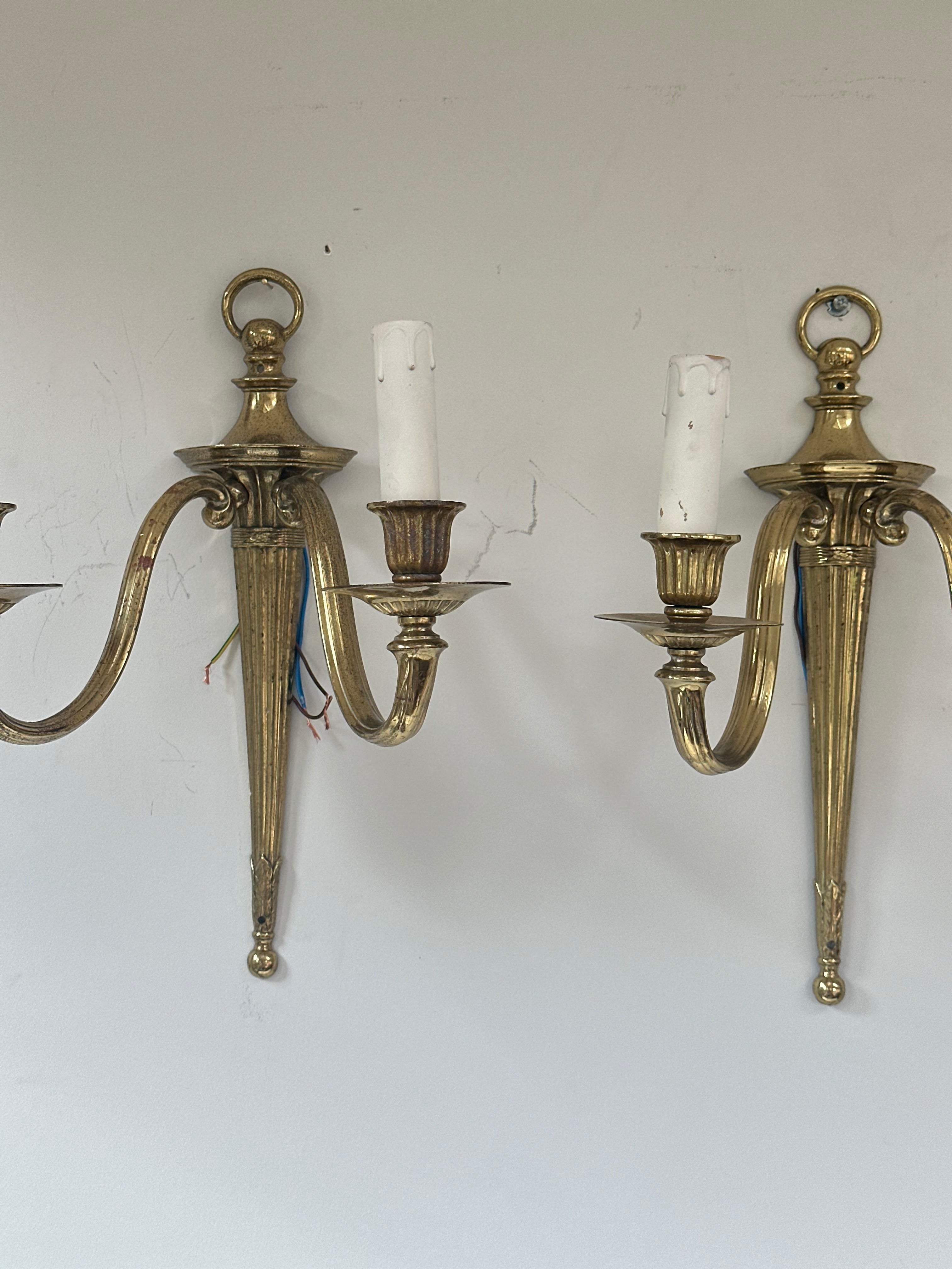 C1900 Pair of English 2 Armed Wall Lights