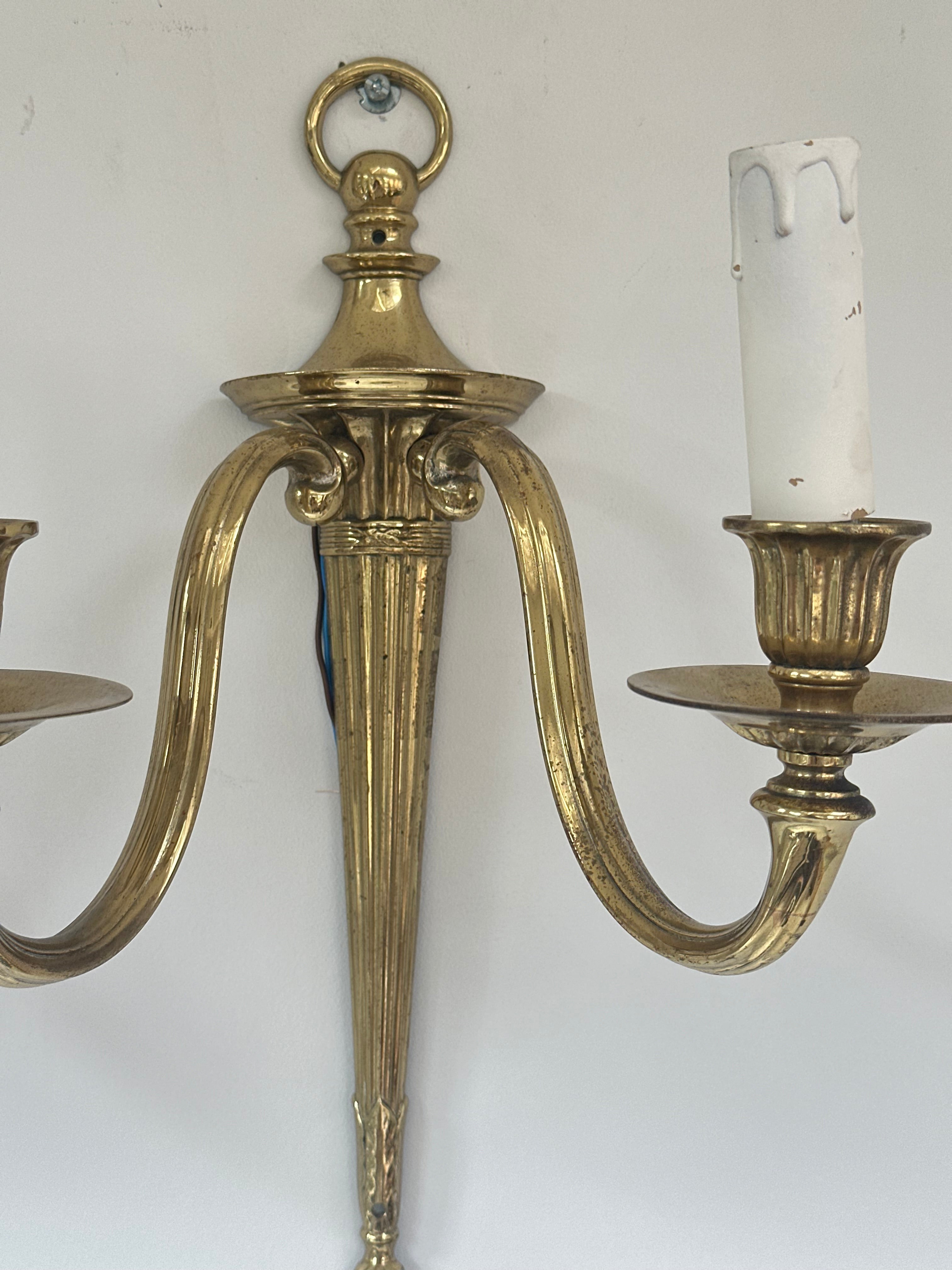 C1900 Pair of English 2 Armed Wall Lights