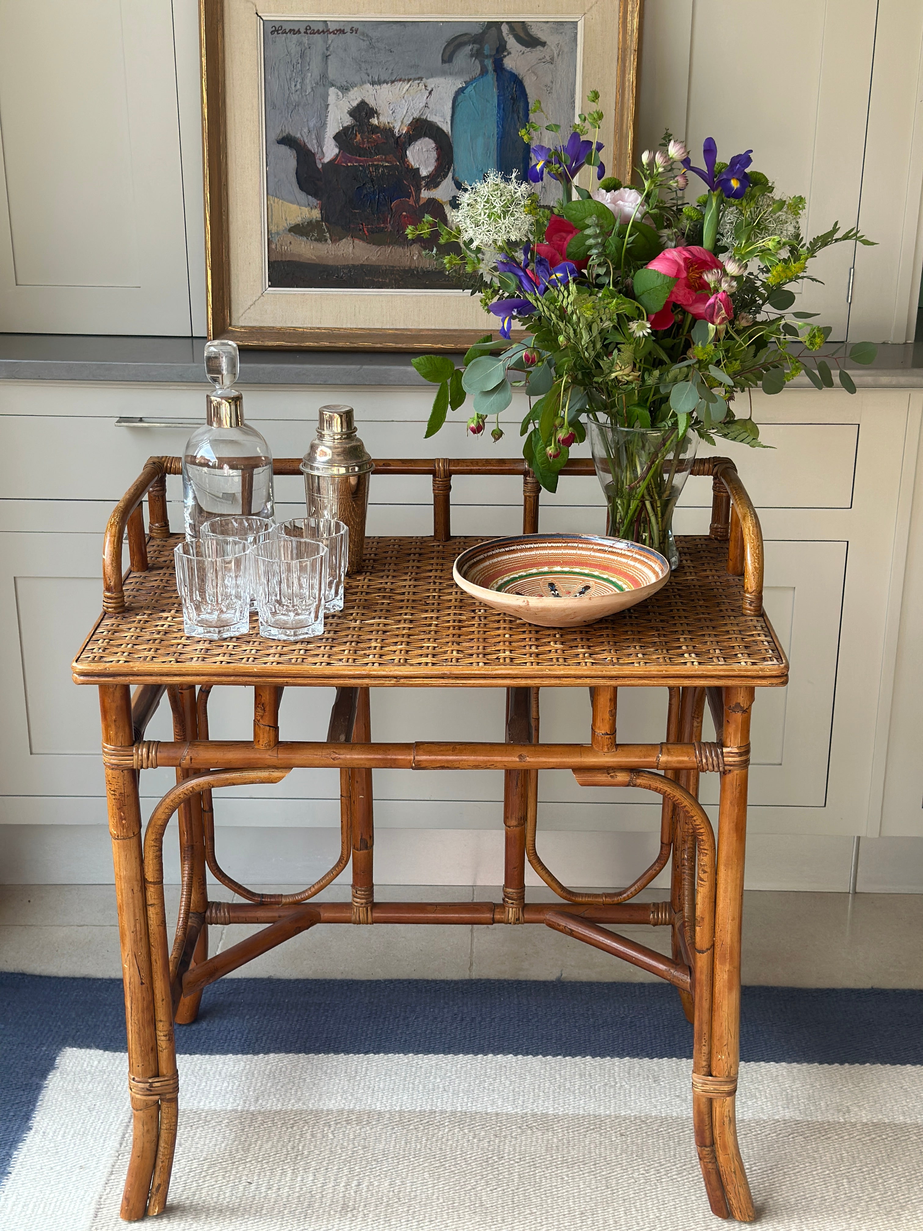 Vintage Cane Dressing Table/Desk