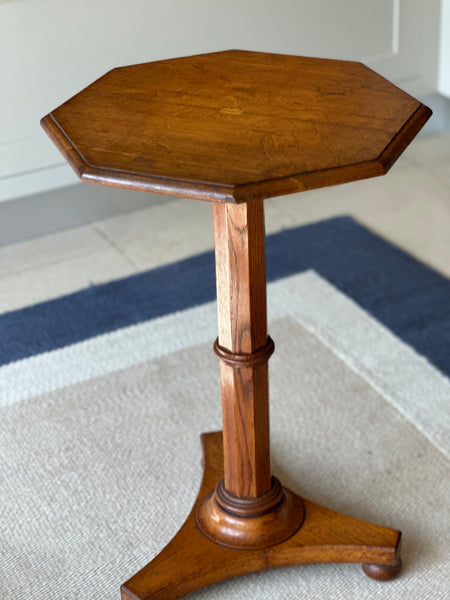 Honeyed Oak Pedestal Table with Hexagonal Top