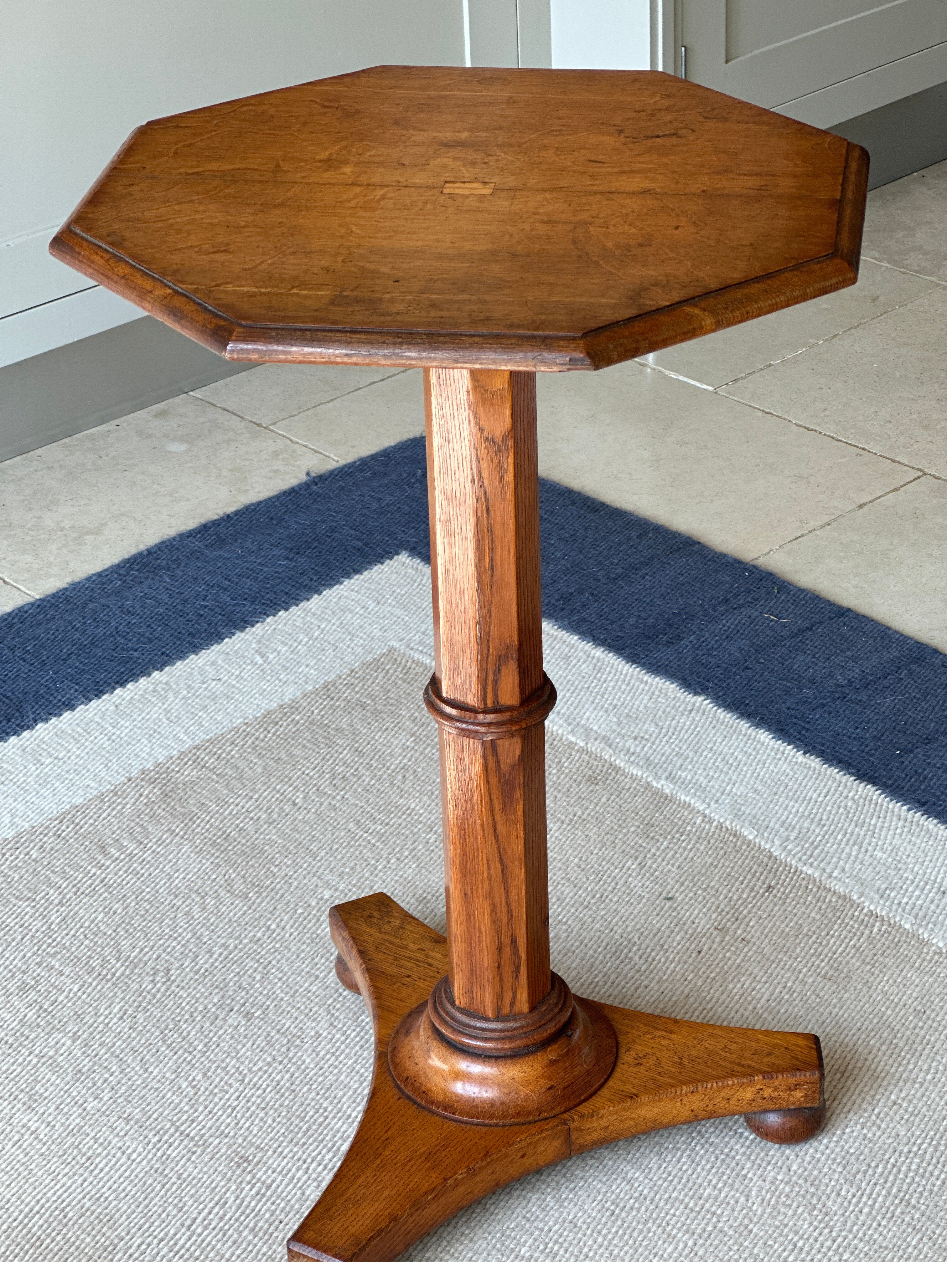 Honeyed Oak Pedestal Table with Hexagonal Top