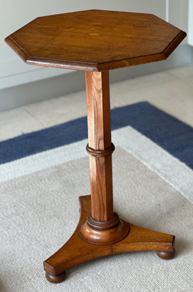 Honeyed Oak Pedestal Table with Hexagonal Top