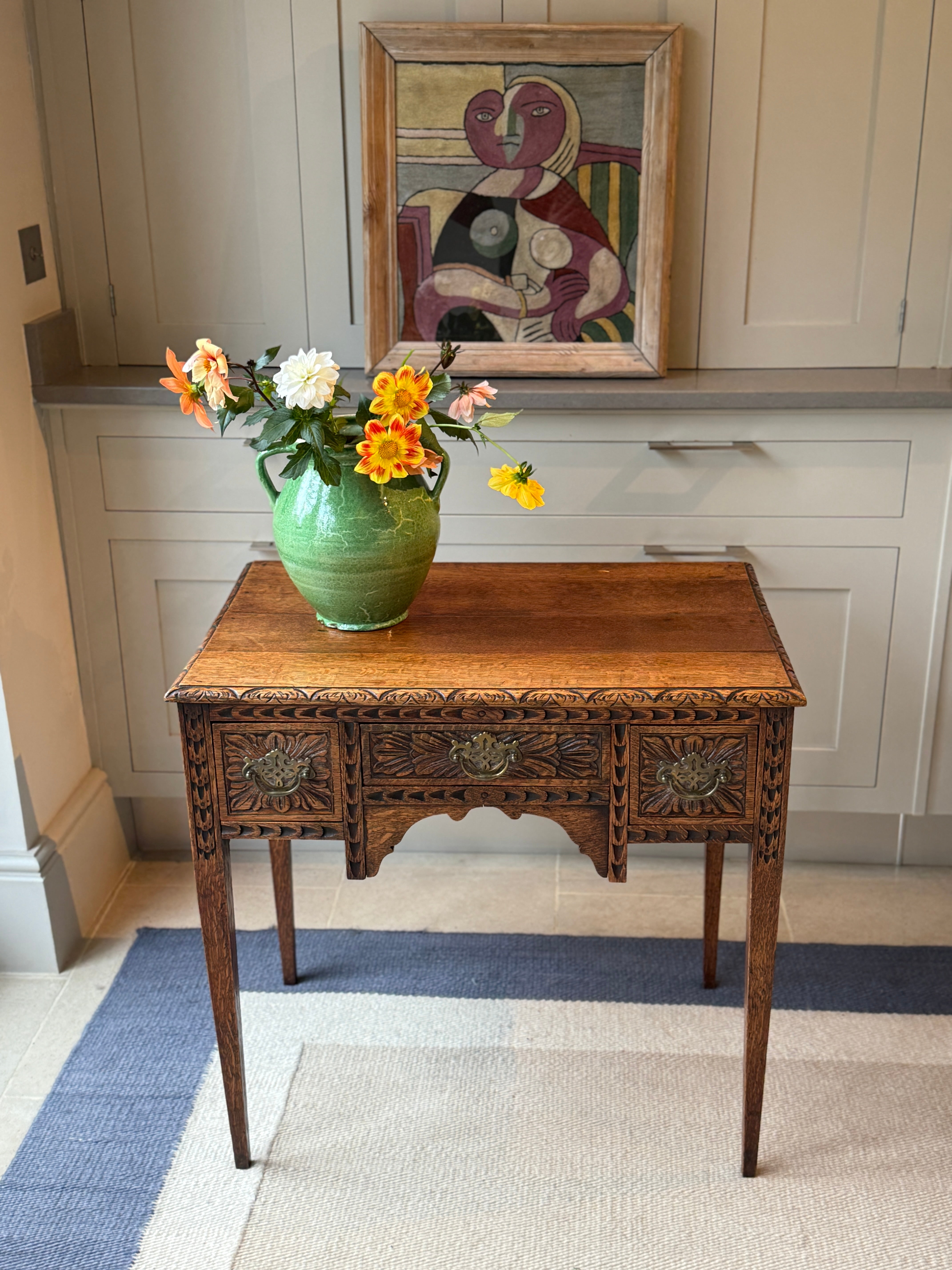 Carved Oak Georgian Side Table