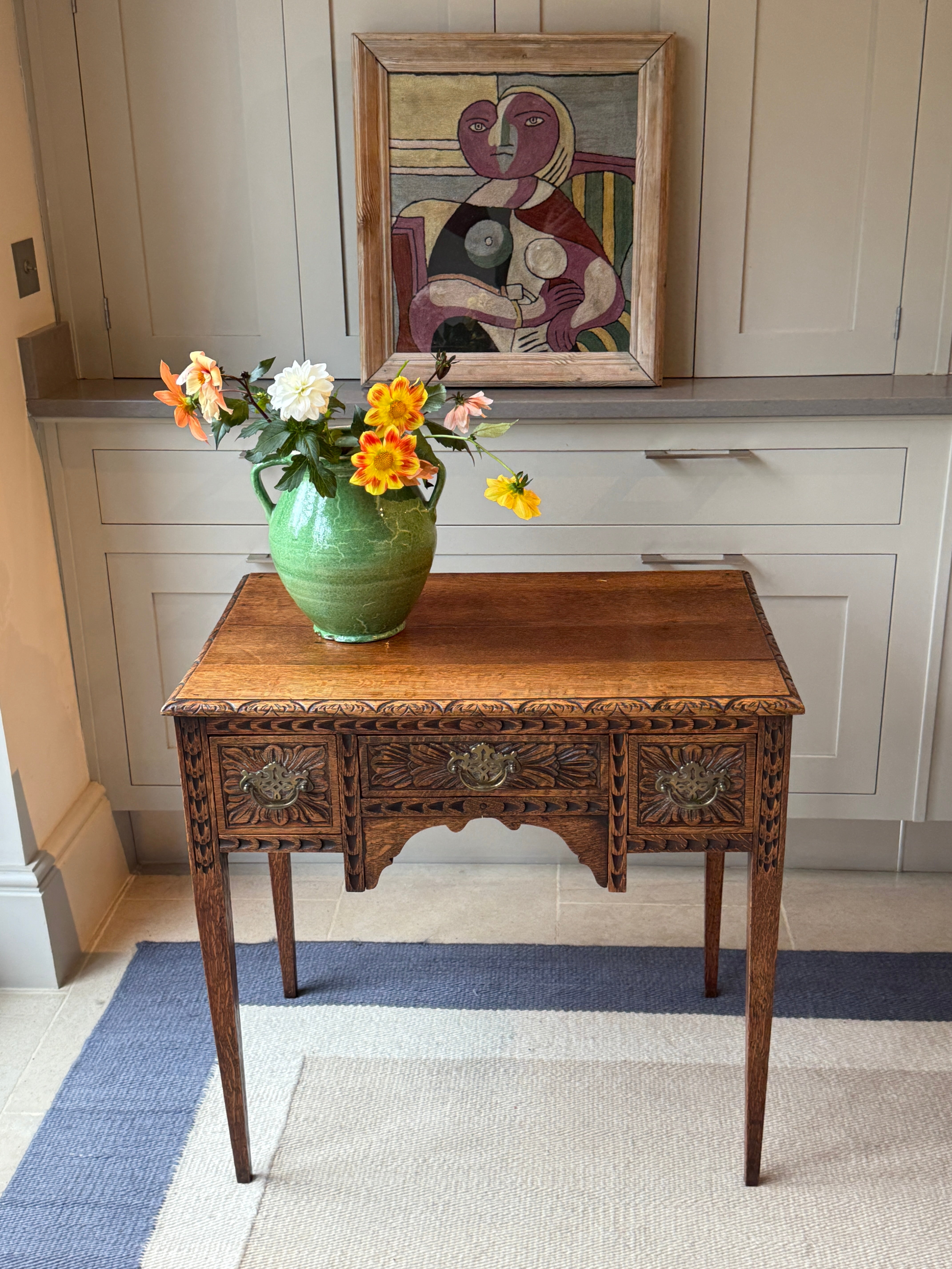 Carved Oak Georgian Side Table