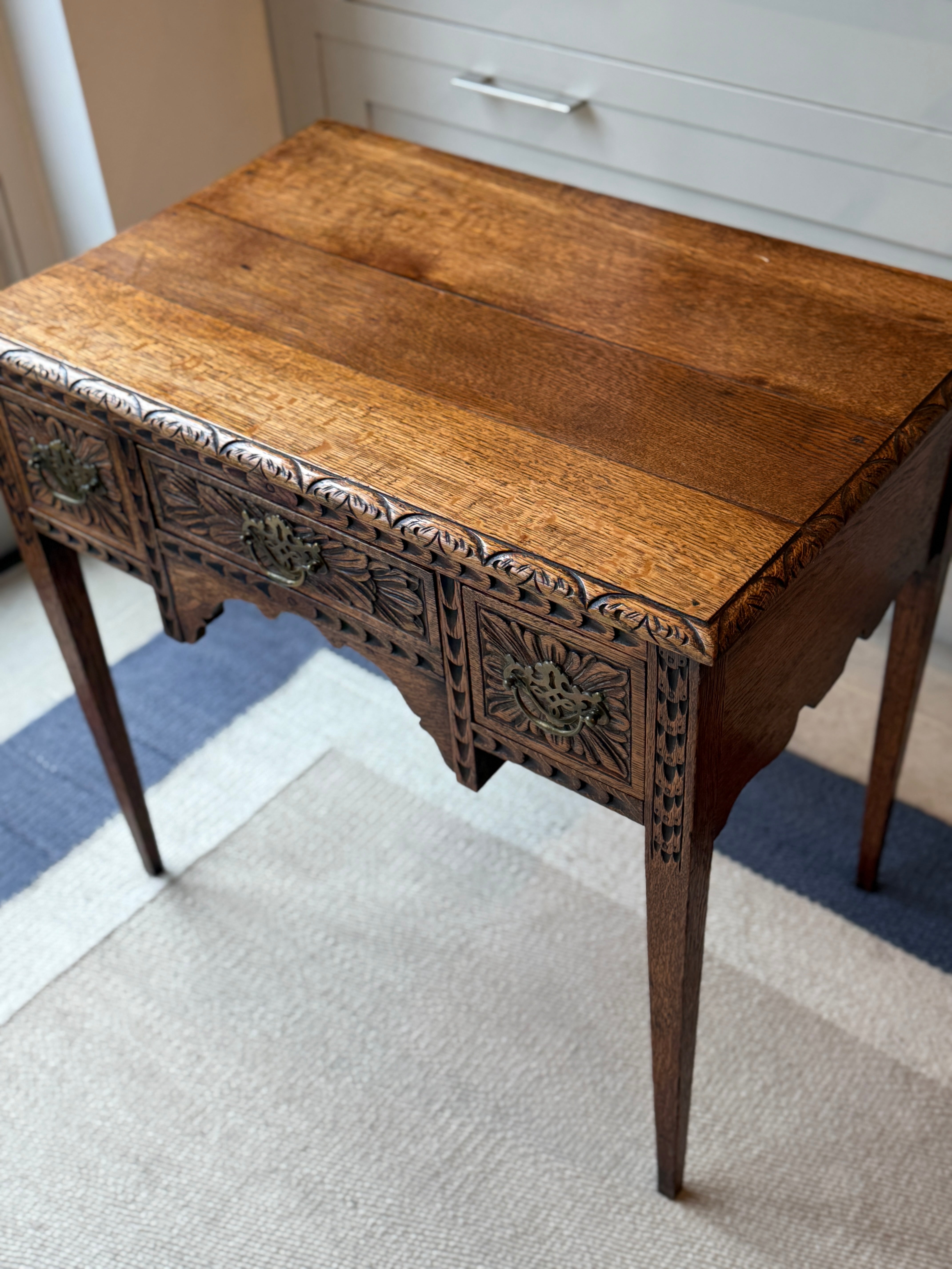 Carved Oak Georgian Side Table
