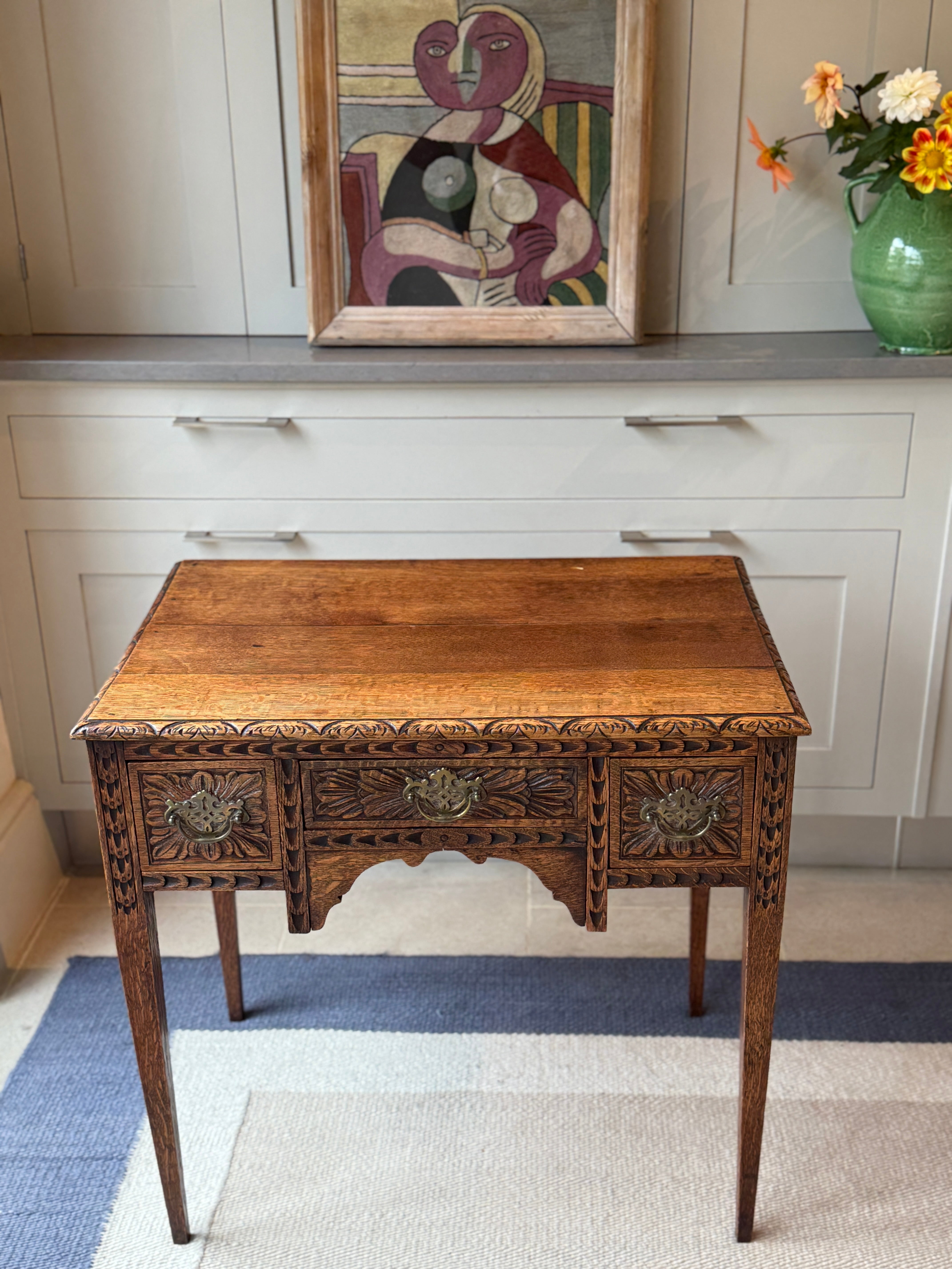 Carved Oak Georgian Side Table
