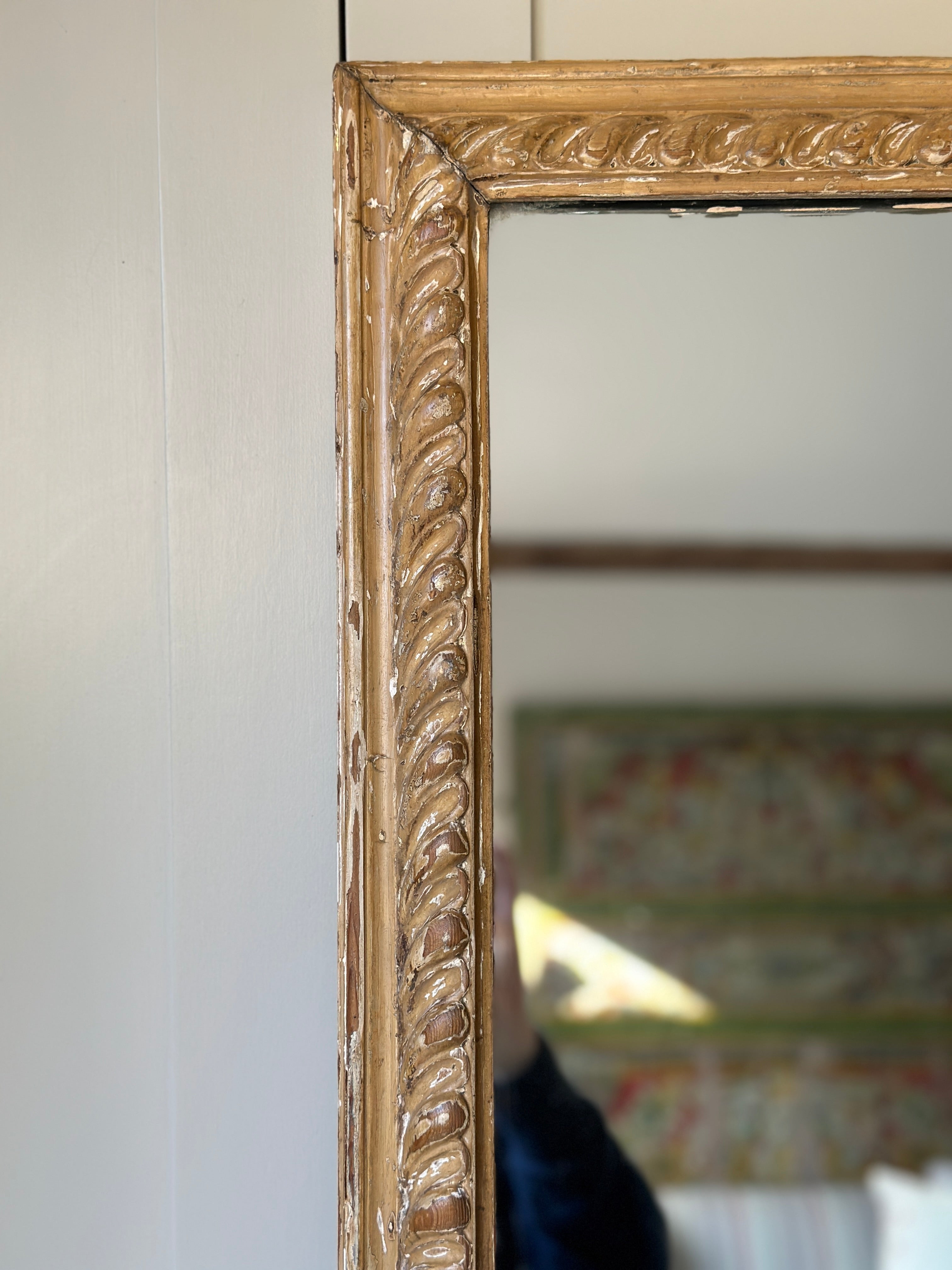 Superb large 18th Century Carved Wood Mirror