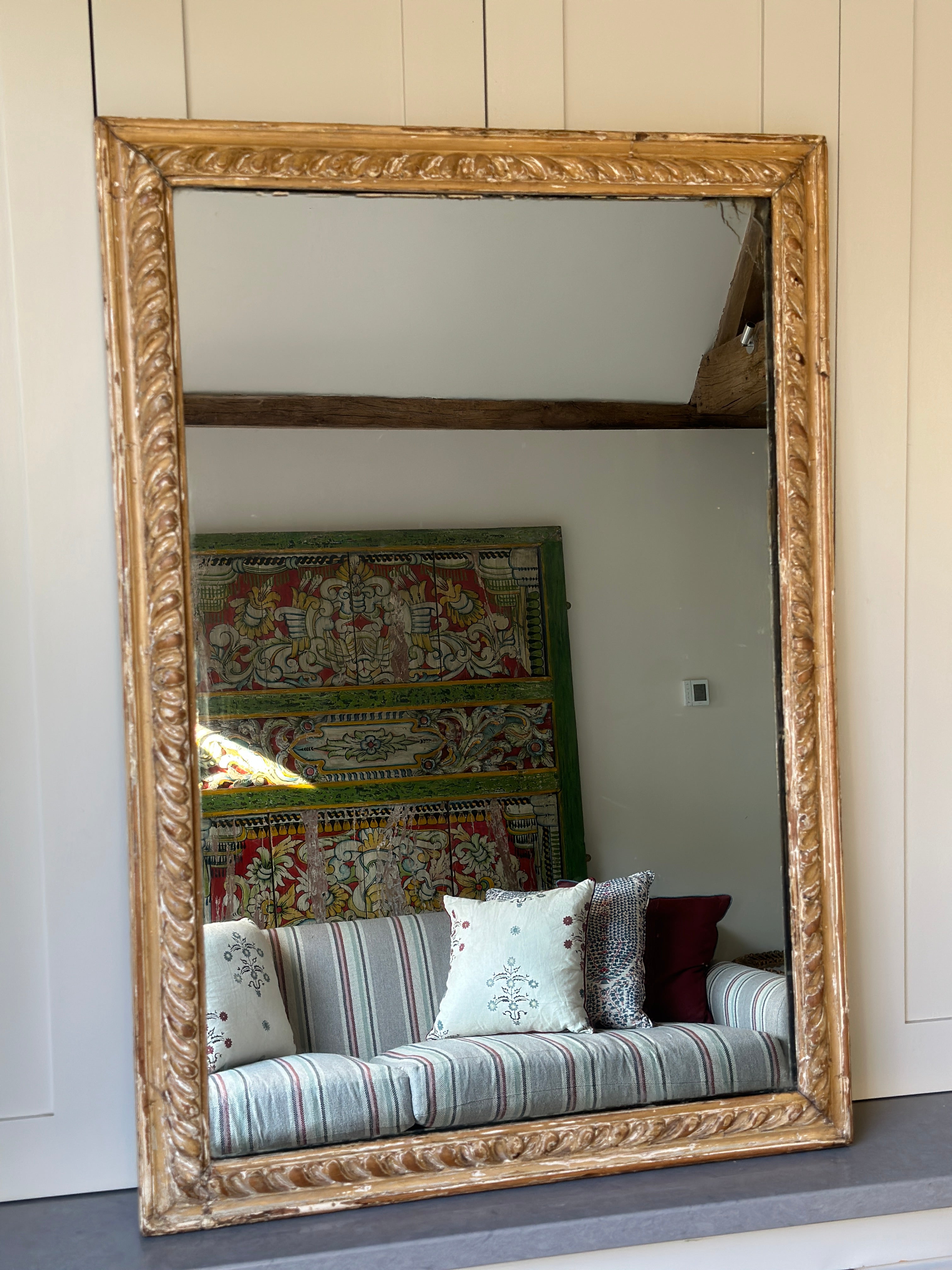 Superb large 18th Century Carved Wood Mirror