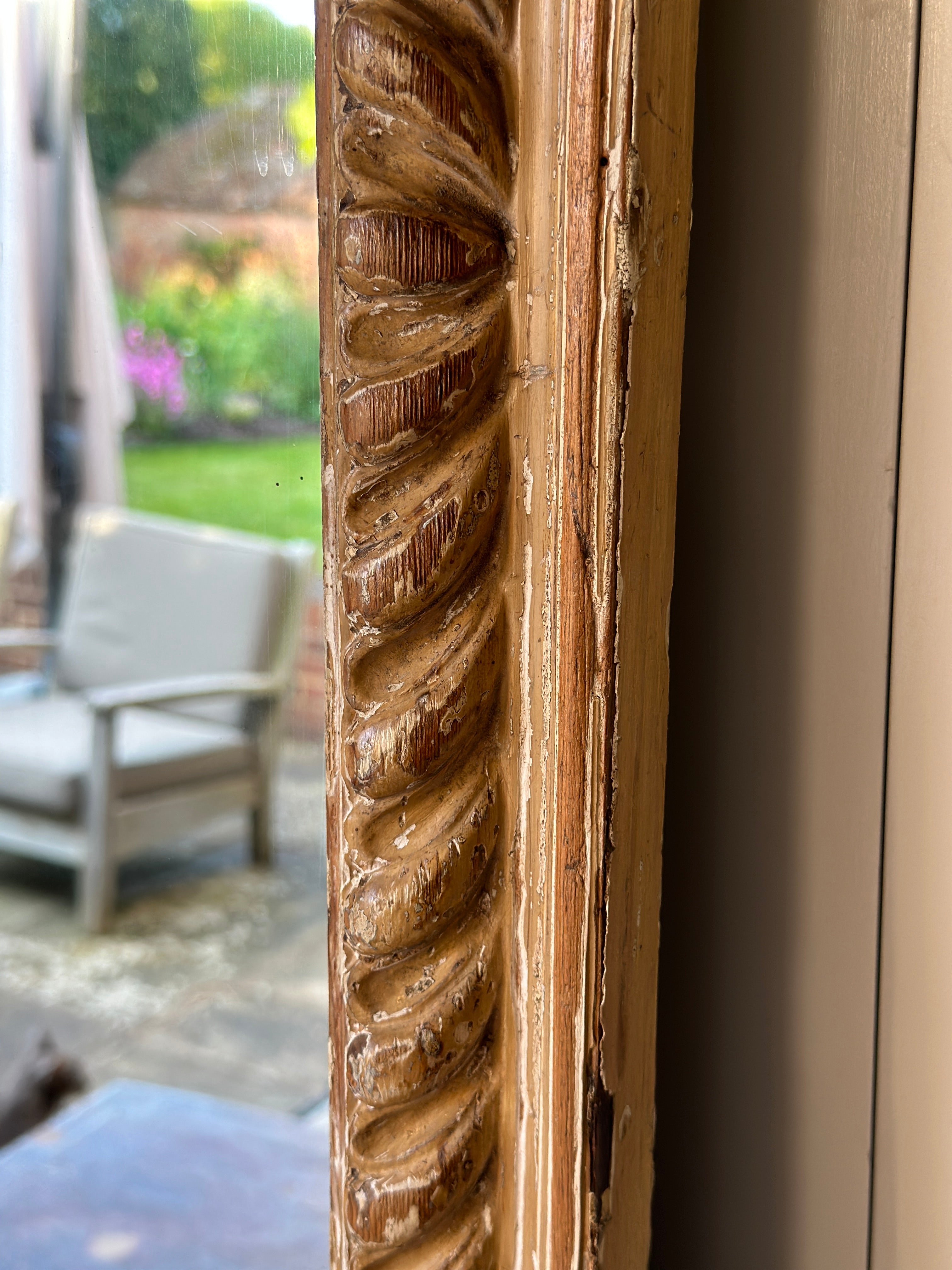 Superb large 18th Century Carved Wood Mirror