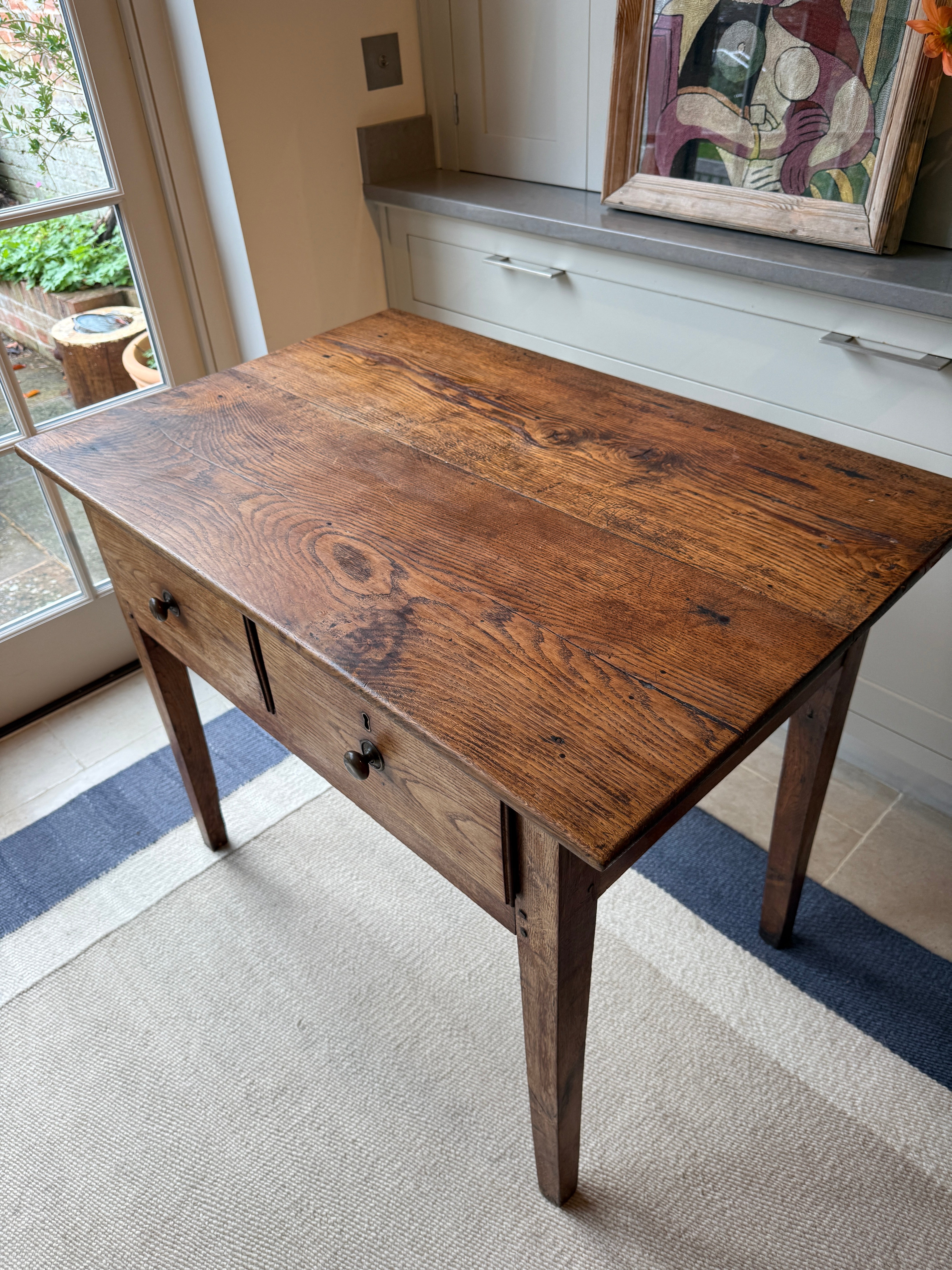 Large Early 19th Century Oak Side Table