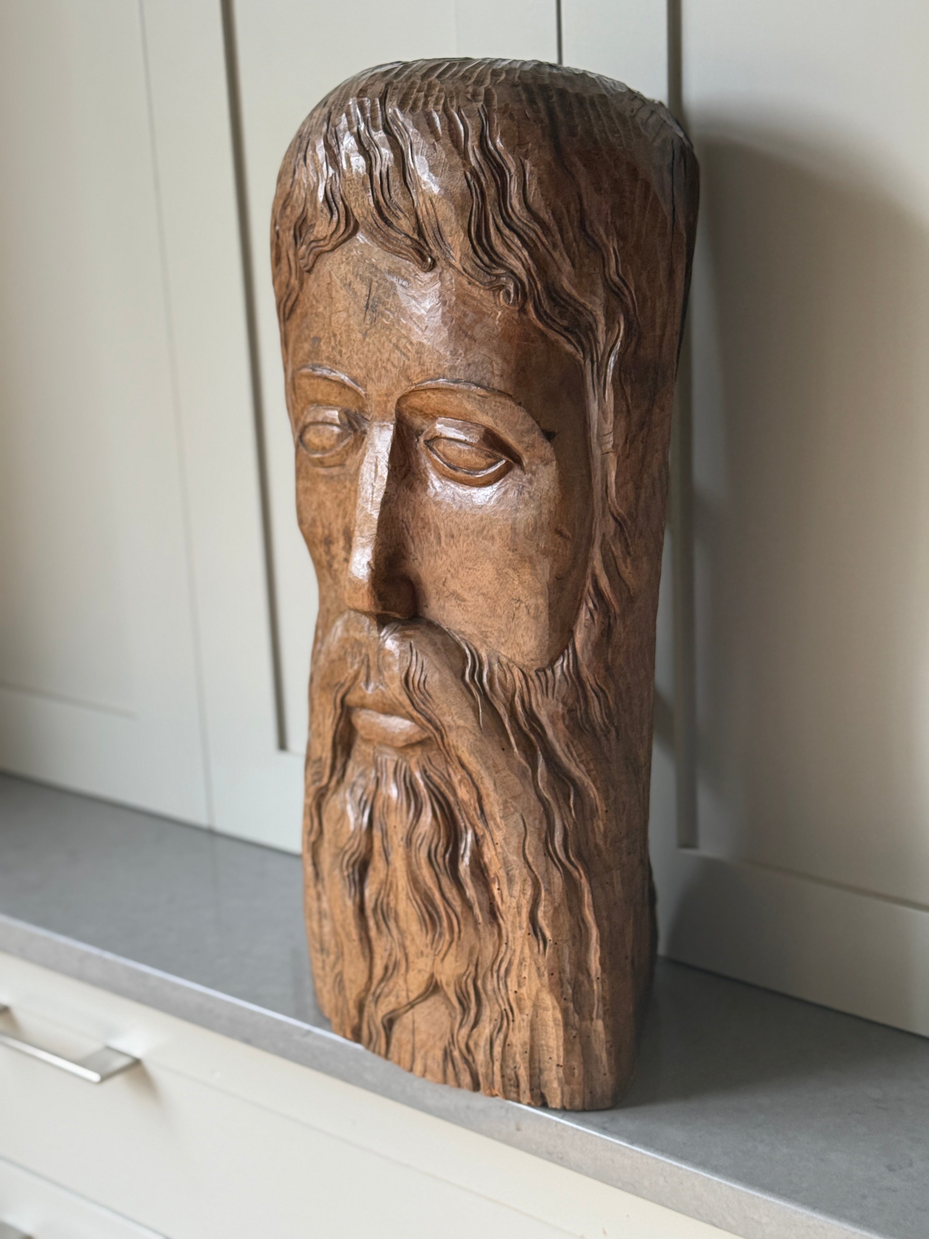 Antique Norseman Wood Carving