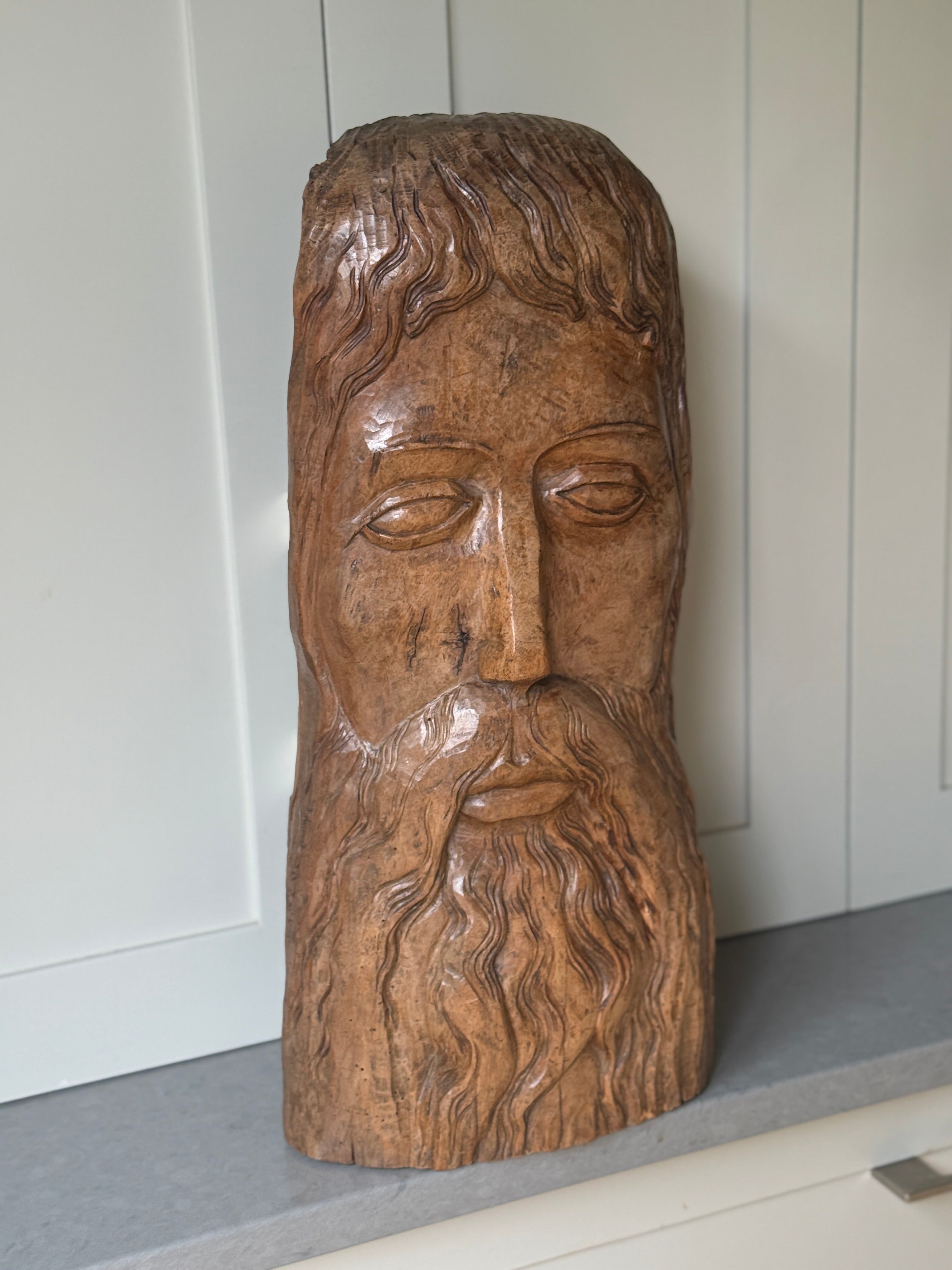 Antique Norseman Wood Carving