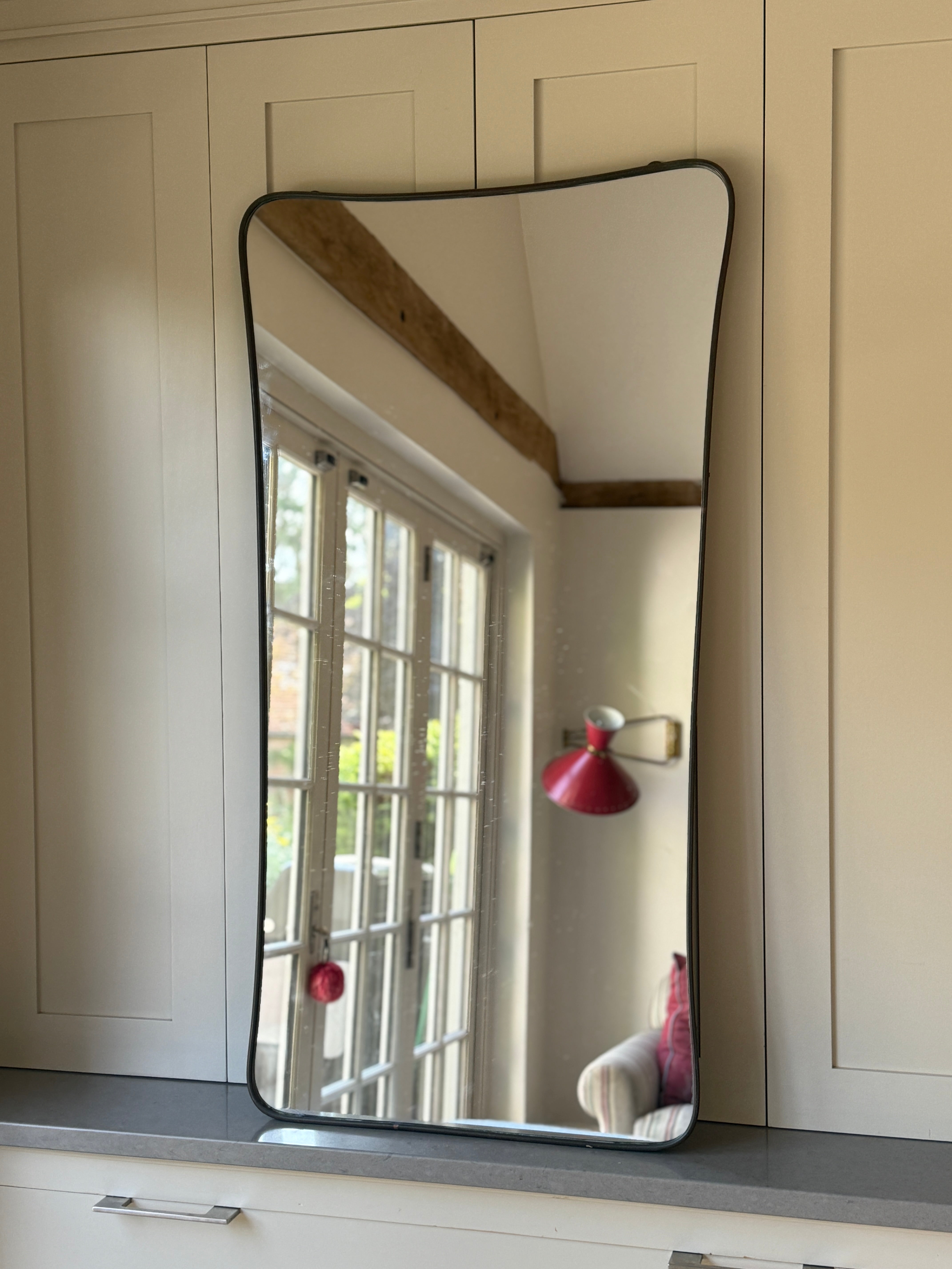 Large Vintage Italian Shield Mirror
