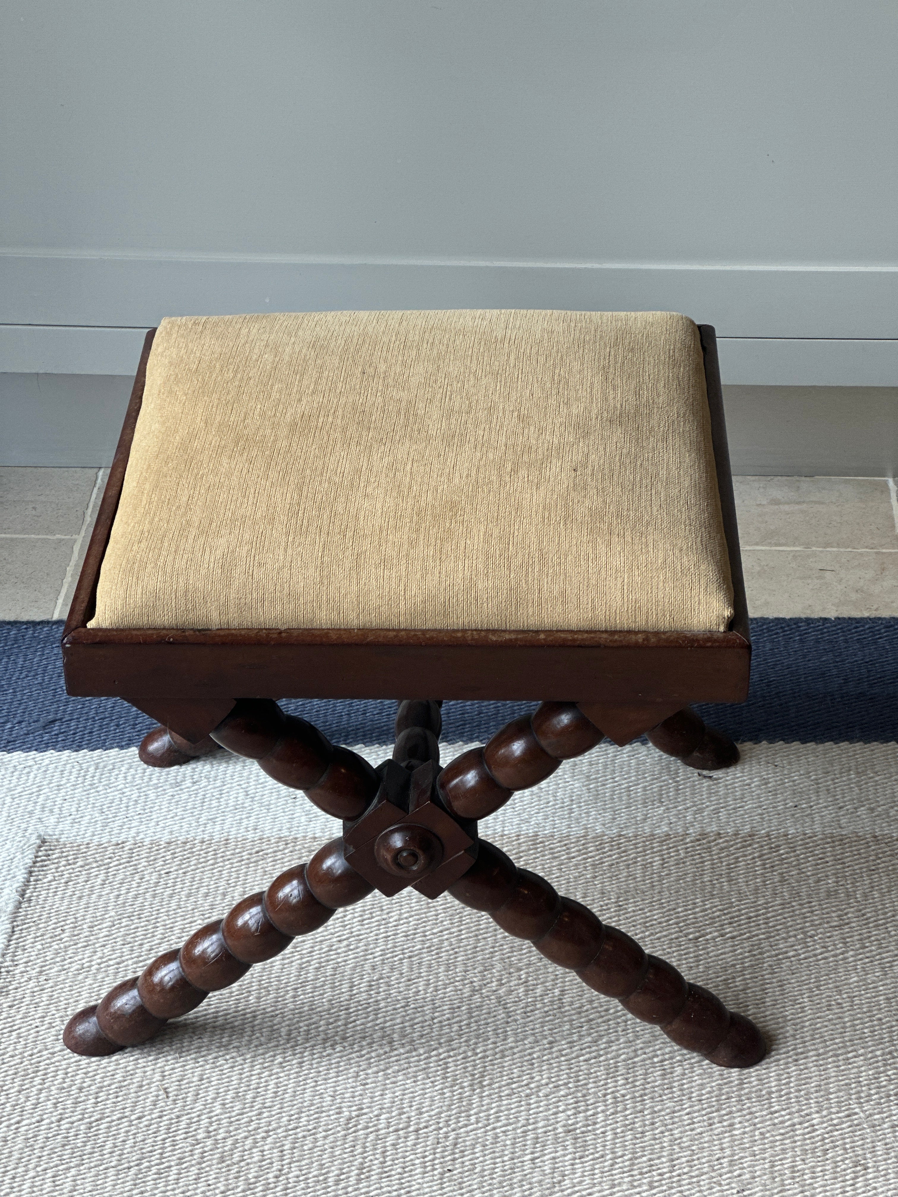 Vintage Bobbin X-Frame Stool