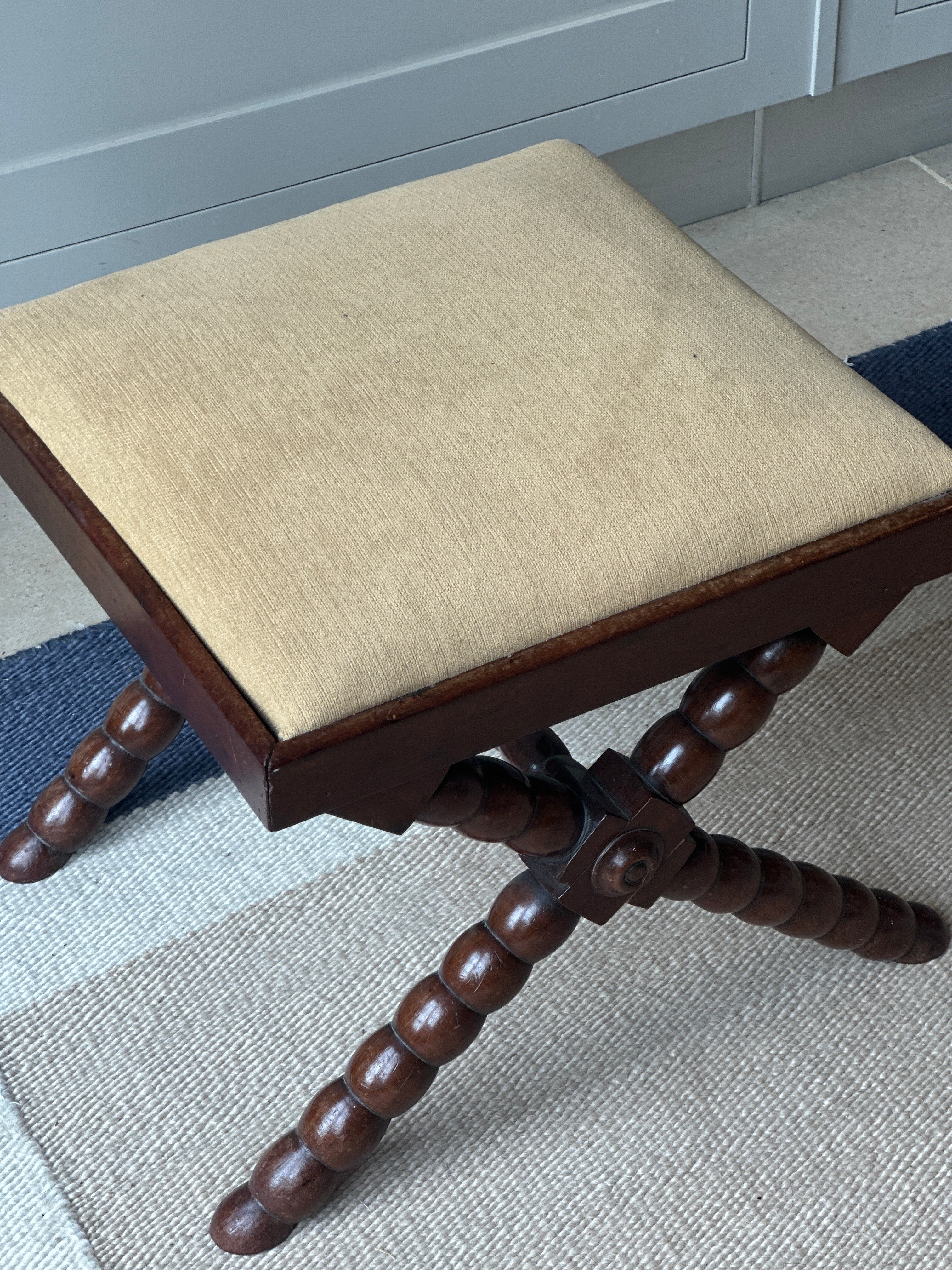 Vintage Bobbin X-Frame Stool