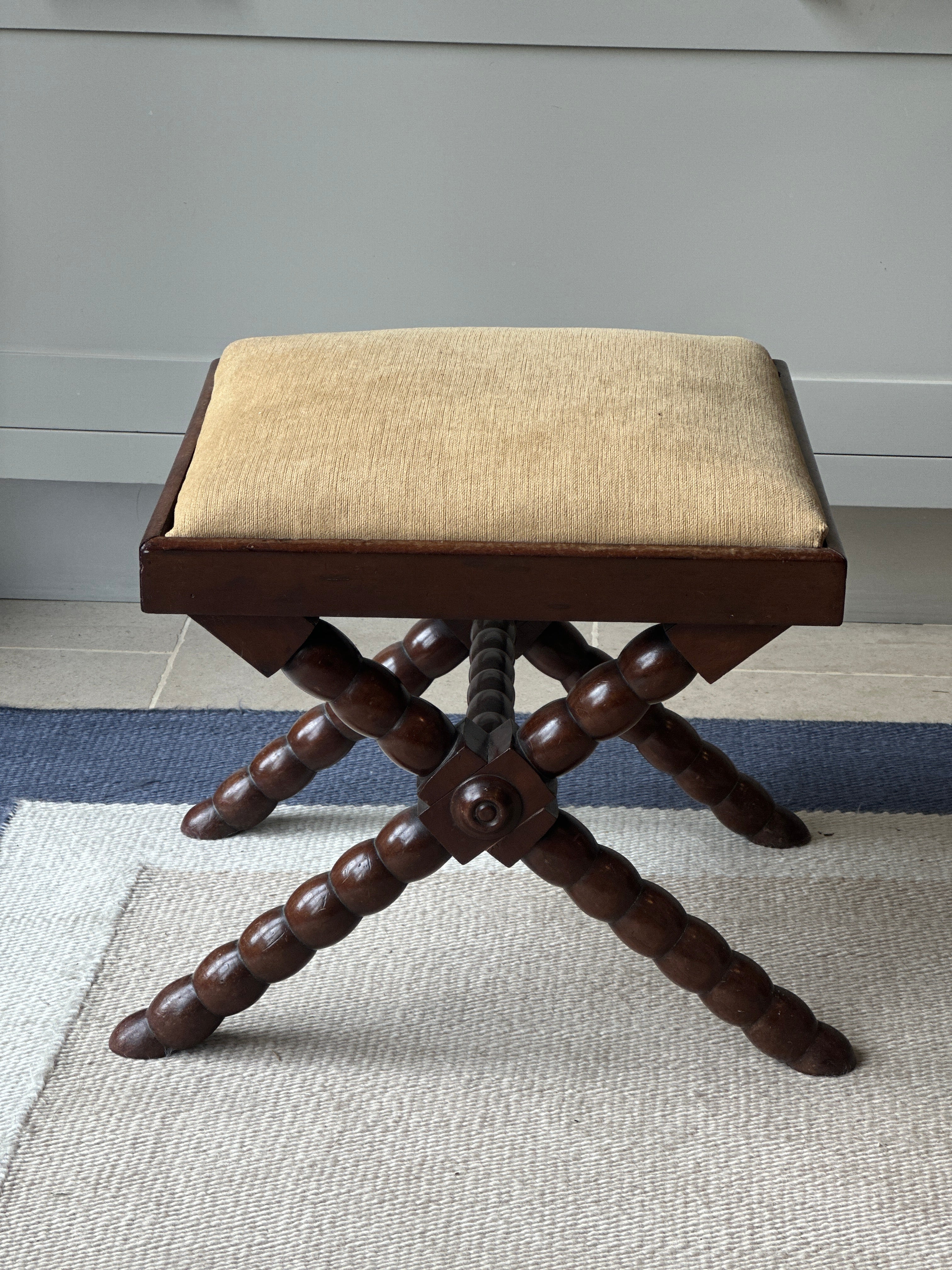 Vintage Bobbin X-Frame Stool