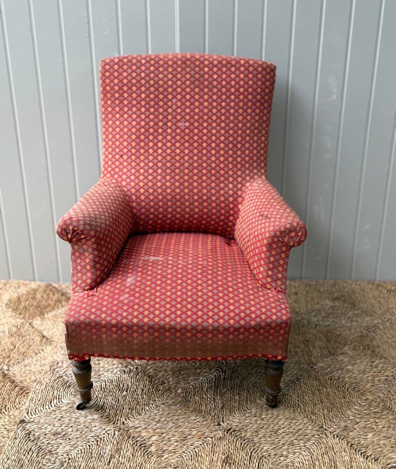 Single Peach Floral Square Back