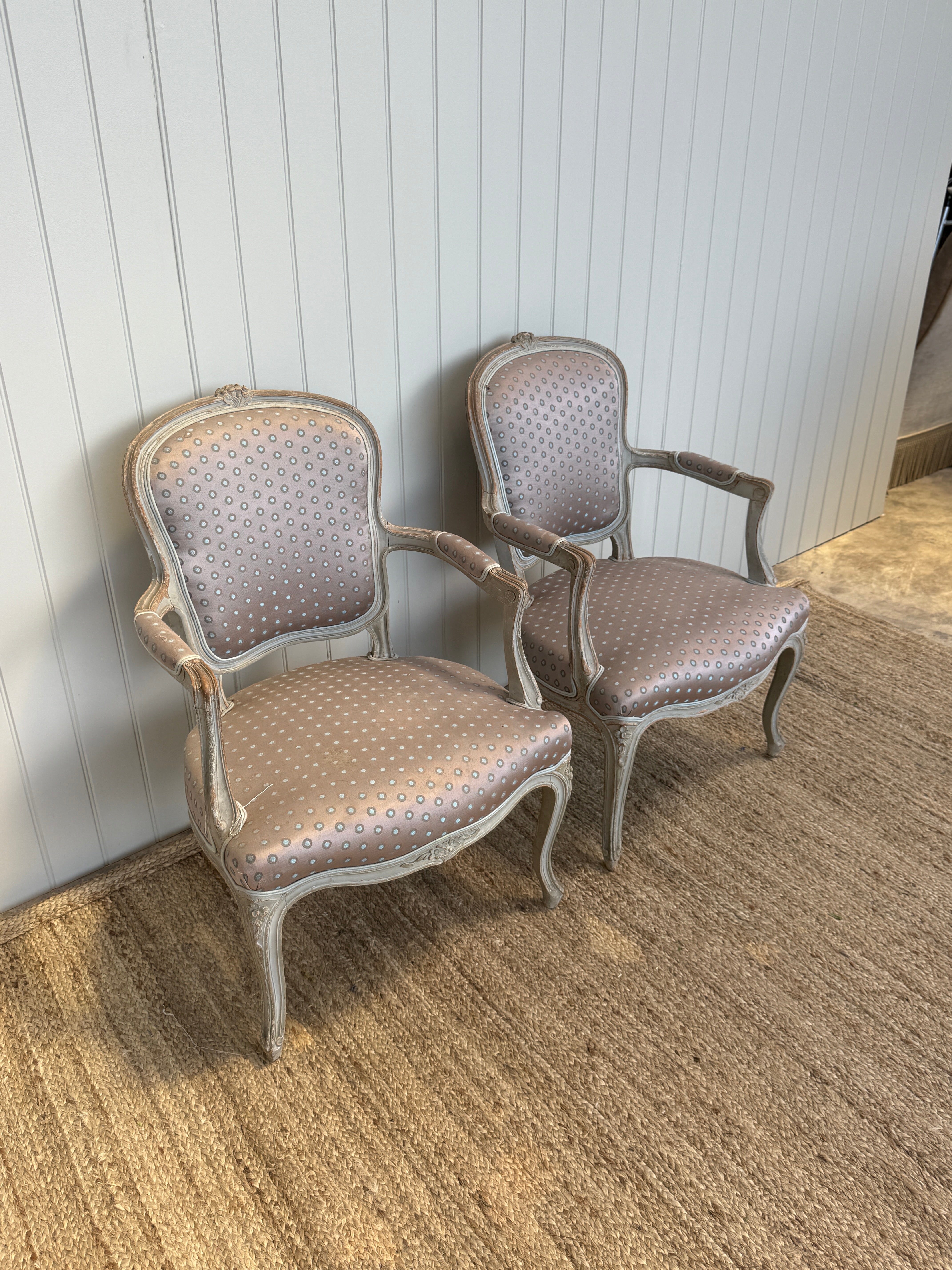 Pair of French Wooden Armchairs