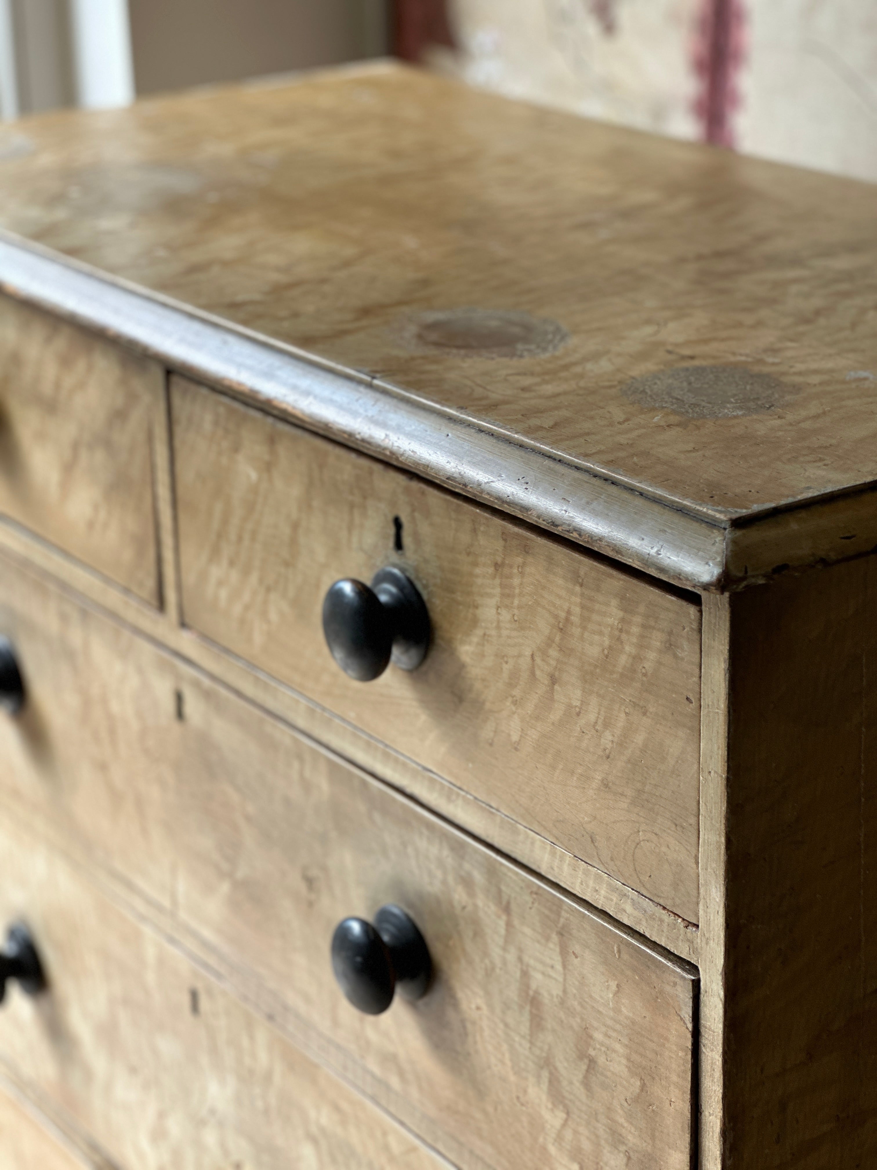 A Charming Ochre Glazed Pine Chest of Drawers