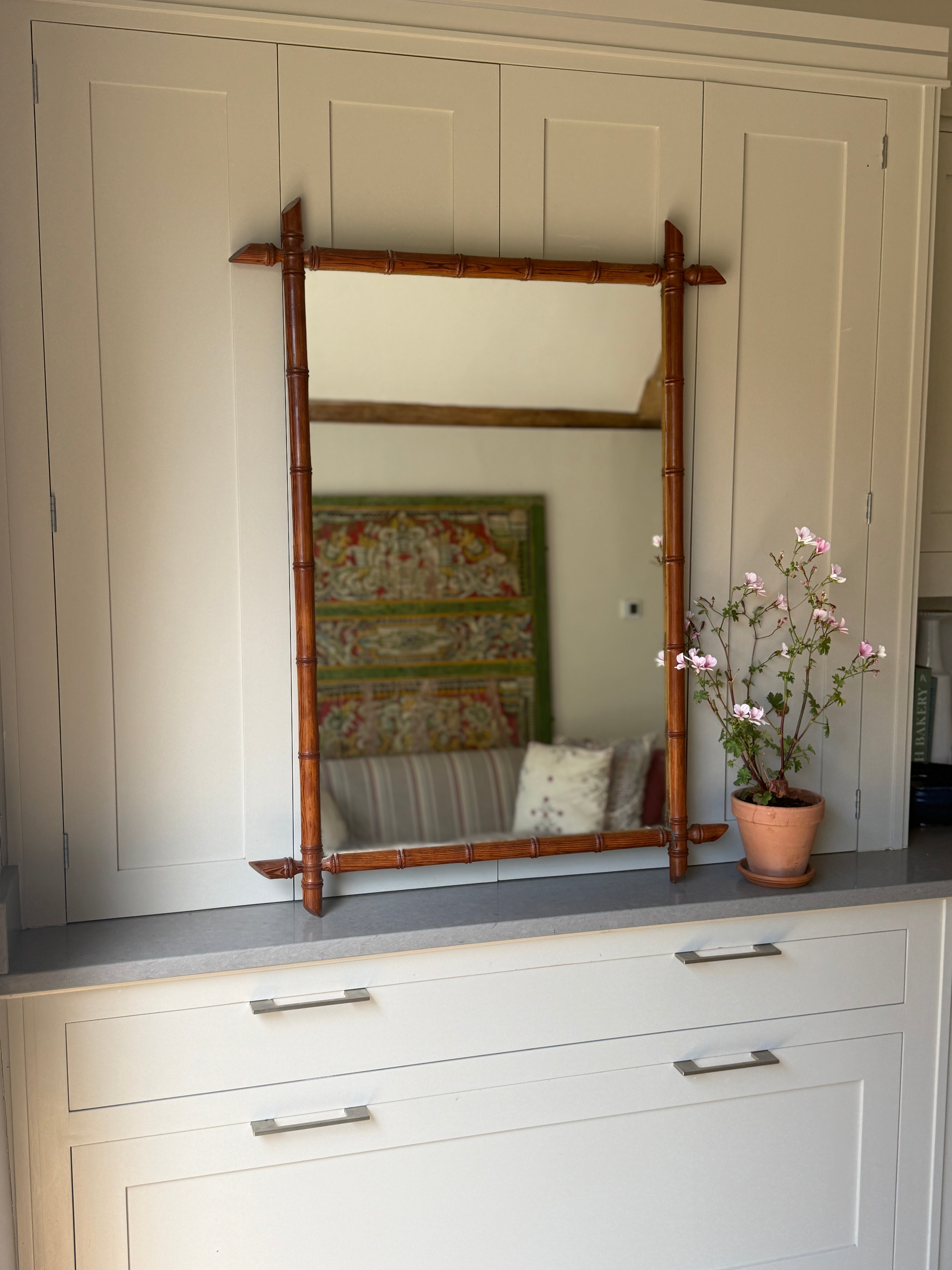Extra Large French Faux Bamboo Mirror (108cm by 79cm)