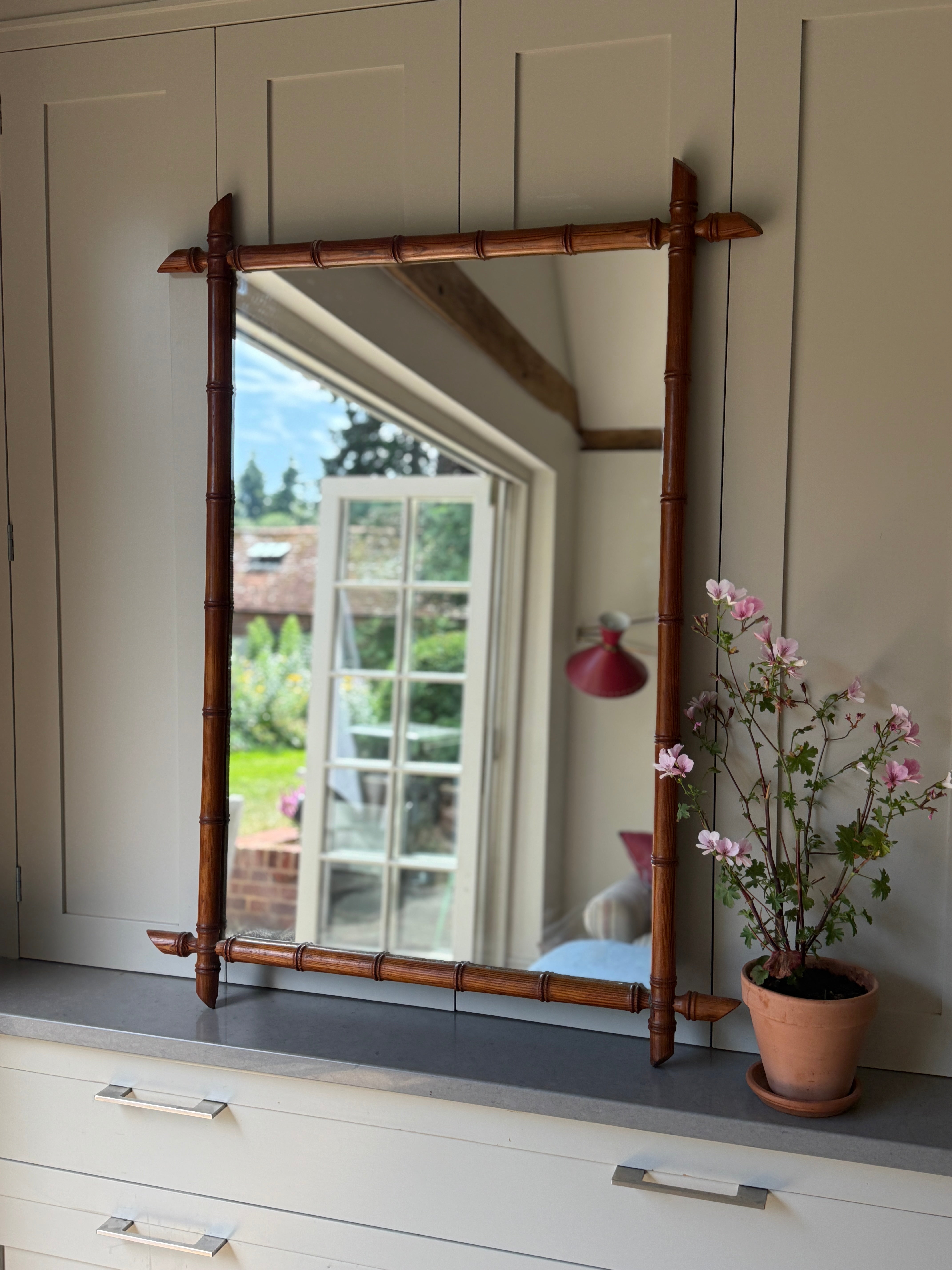 Extra Large French Faux Bamboo Mirror (108cm by 79cm)