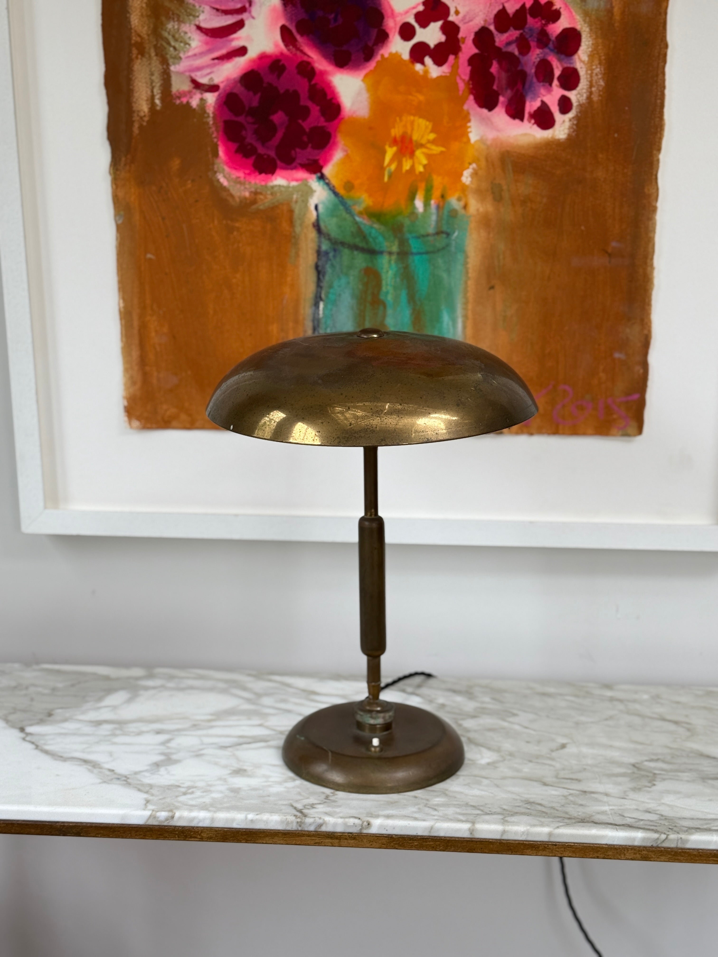 Italian 1950s Brass Desk Lamp