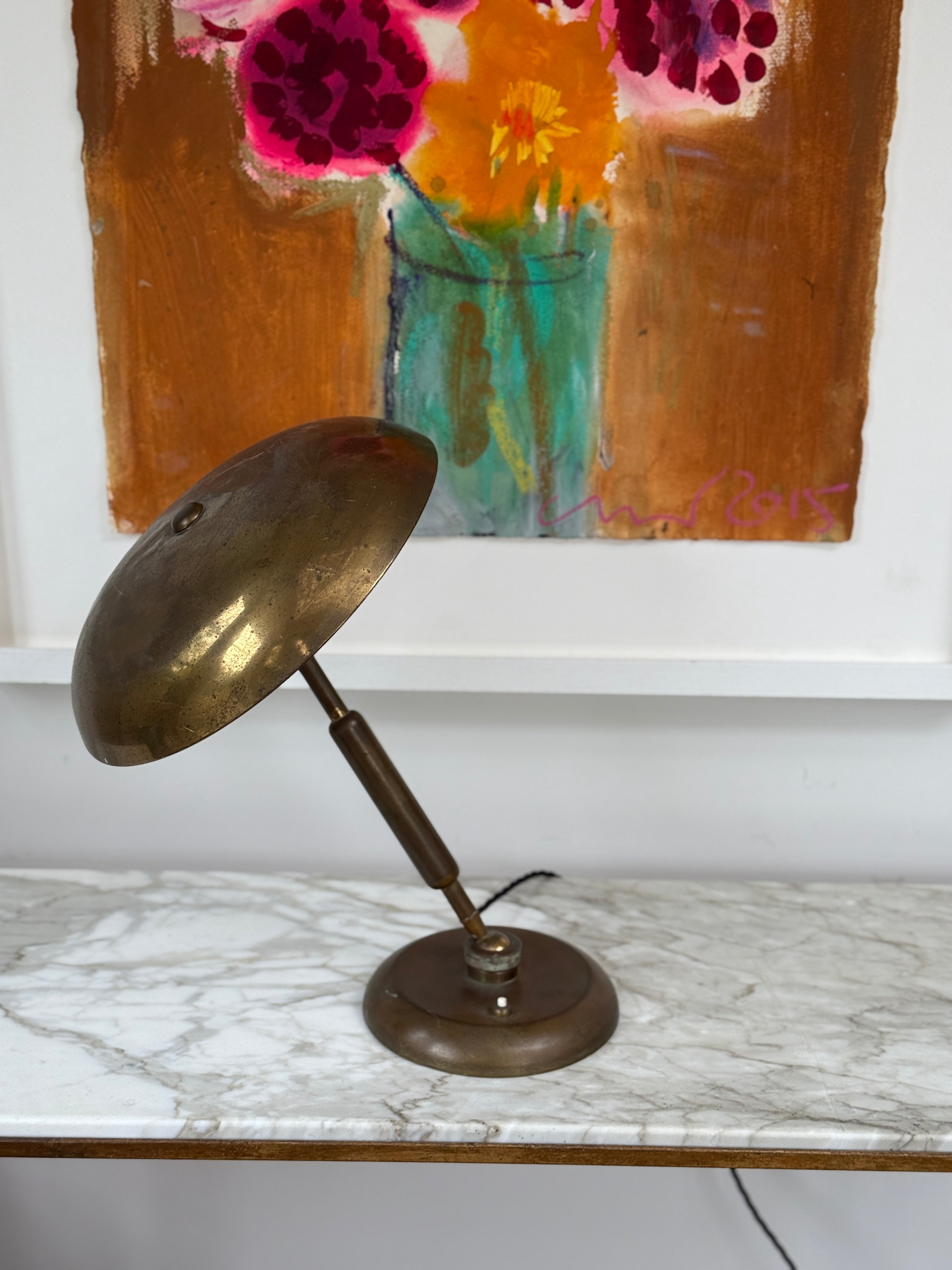 Italian 1950s Brass Desk Lamp
