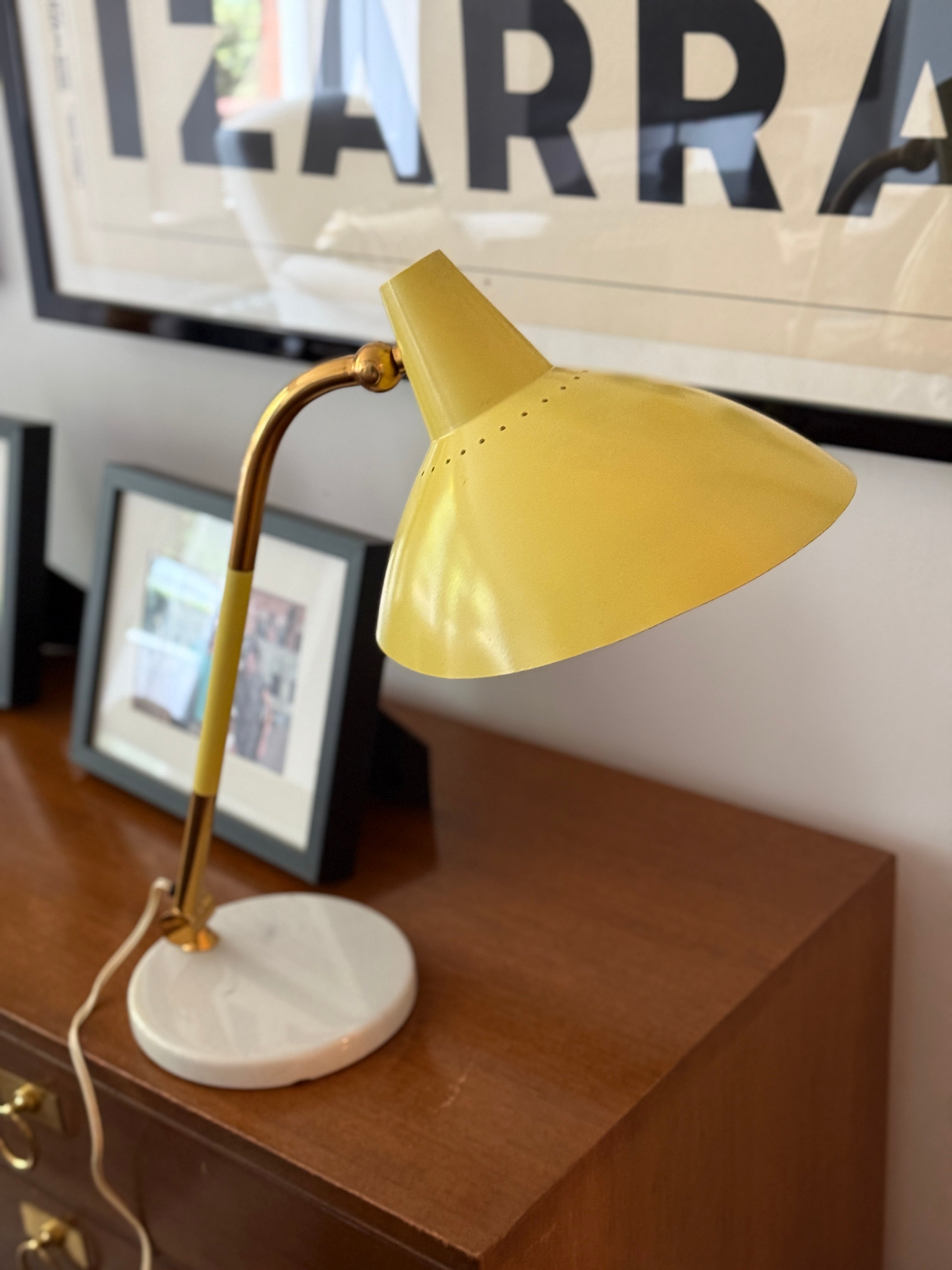 1950s Stilnovo  Yellow Desk Lamp