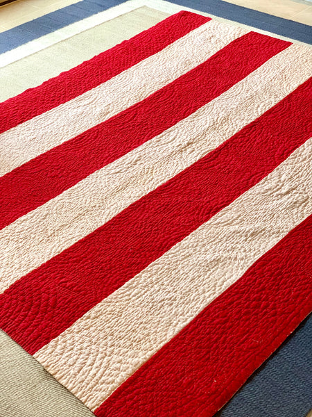 Antique Red and White American Quilt circa 1860