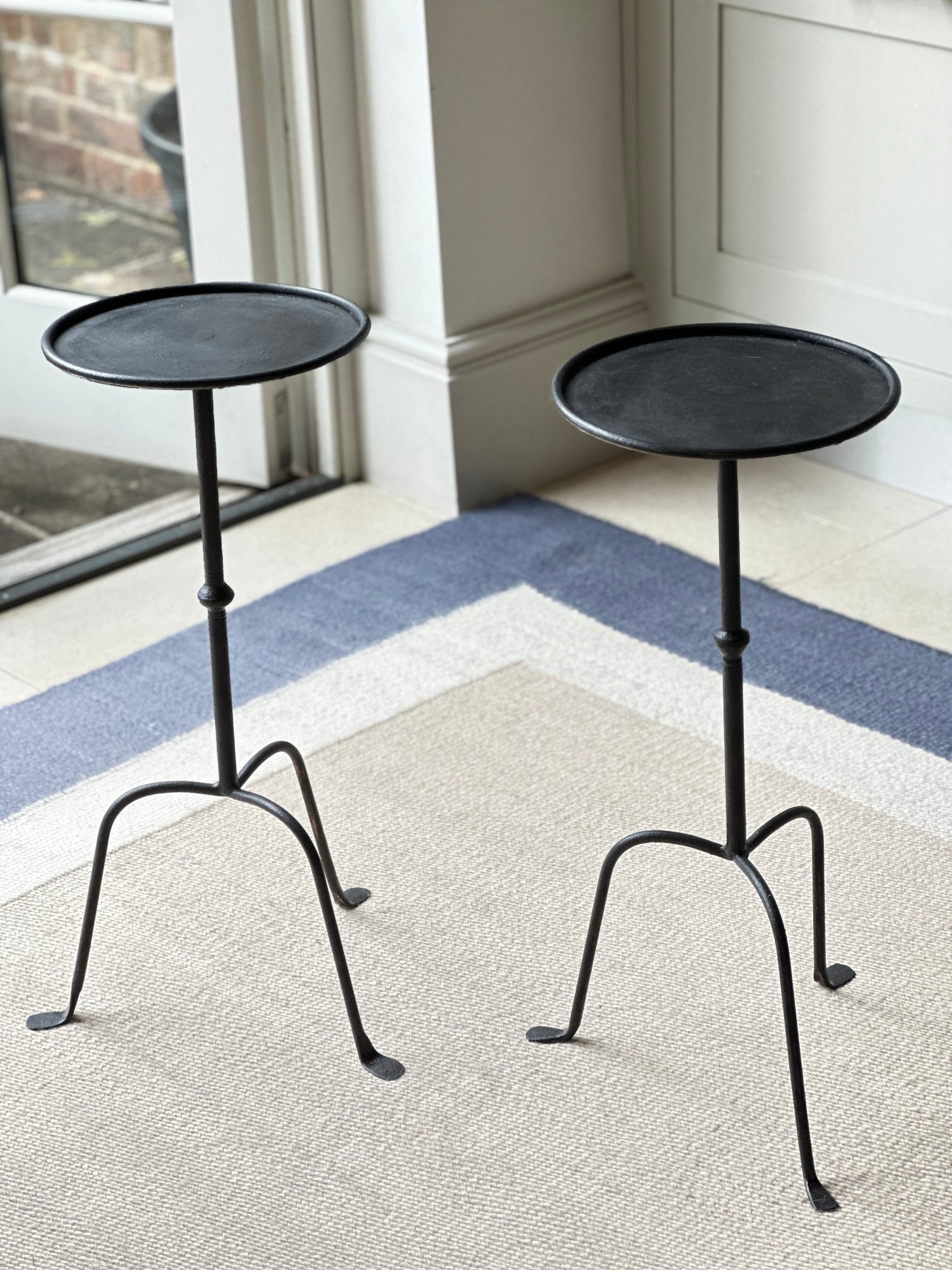 Pair of black martini tables