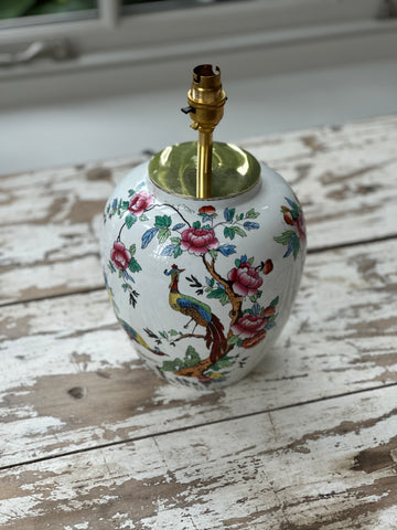 Floral Devonware Ginger Jar Table Lamp