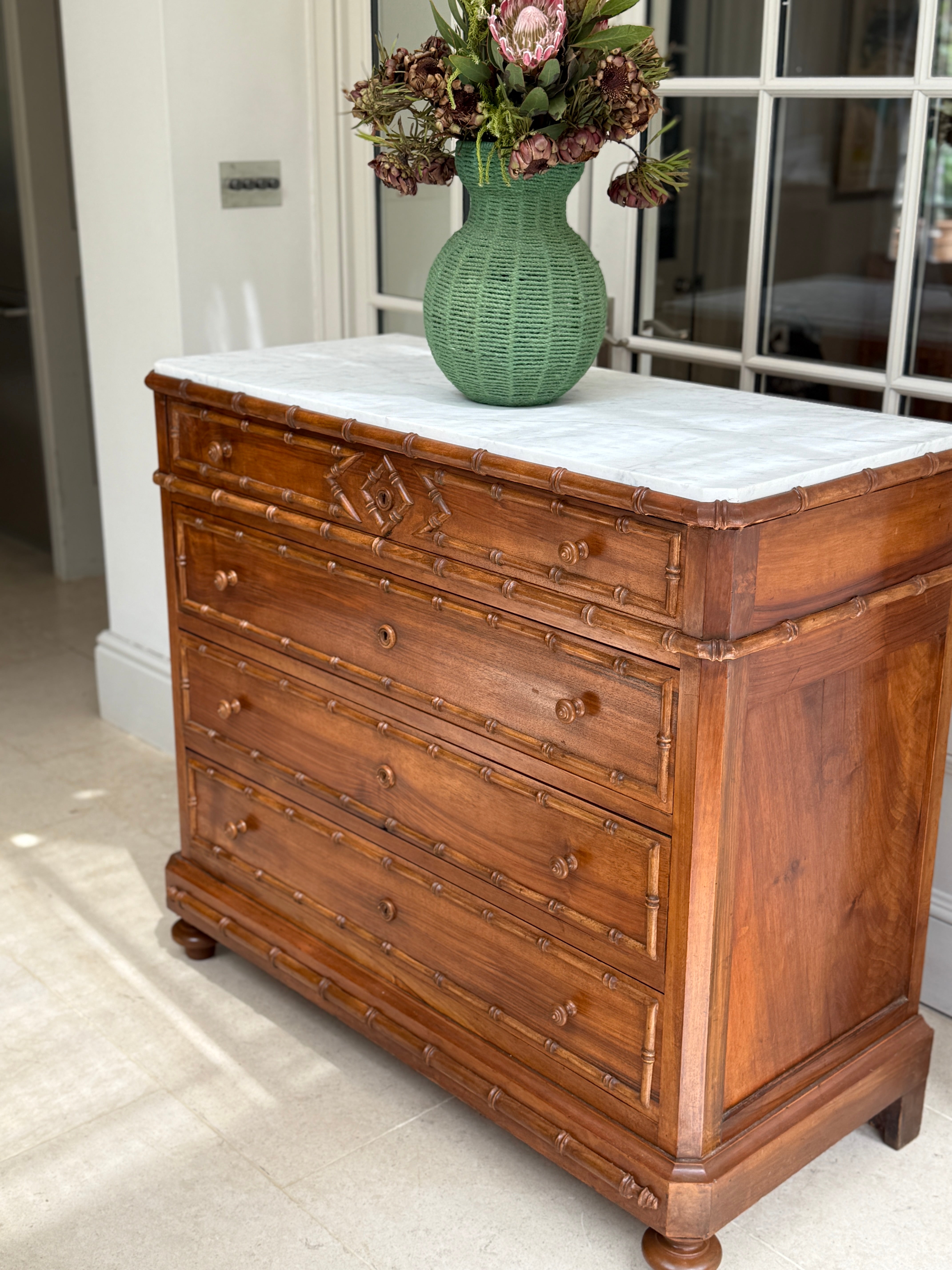 French Faux Bamboo Commode