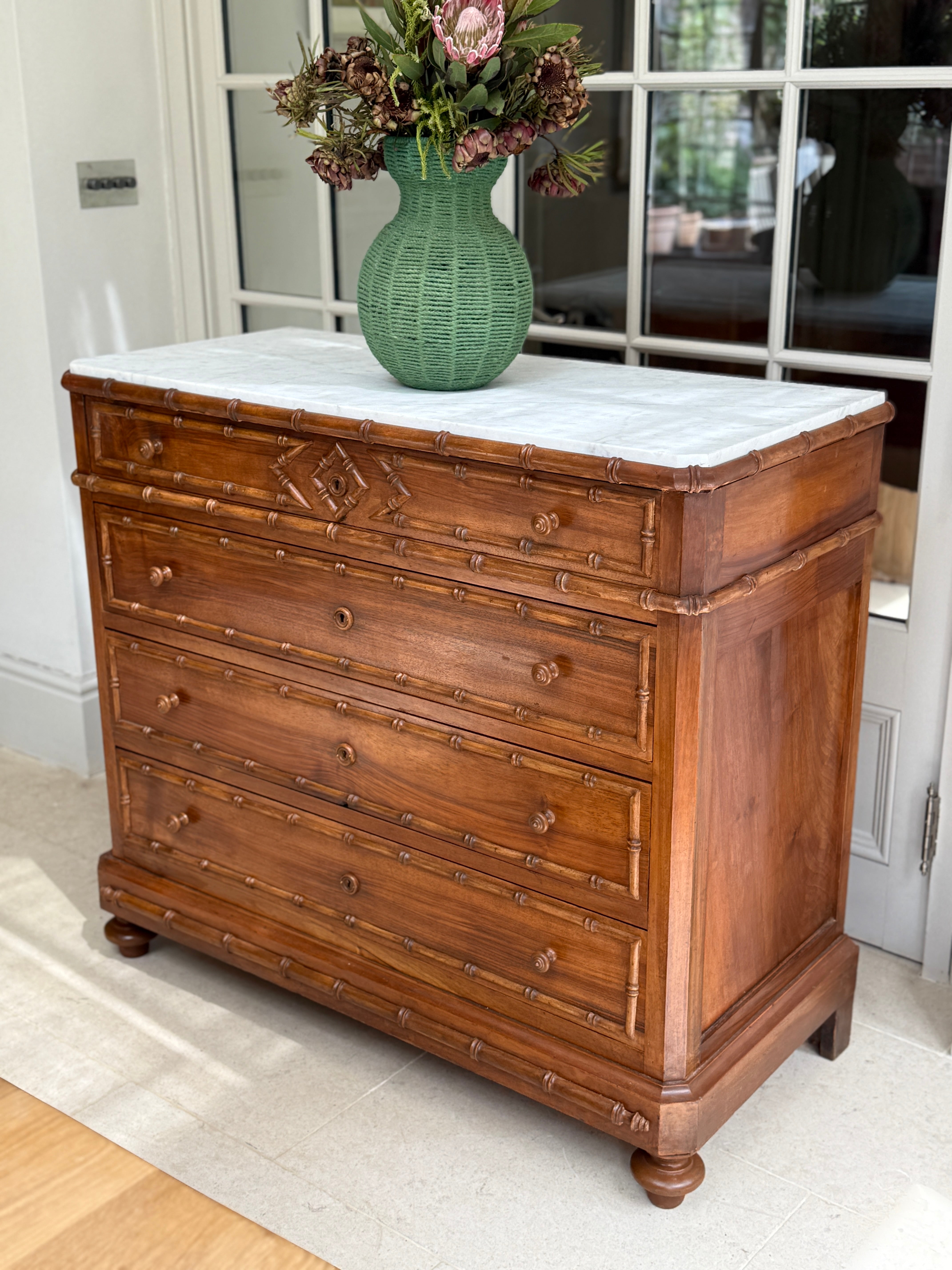French Faux Bamboo Commode