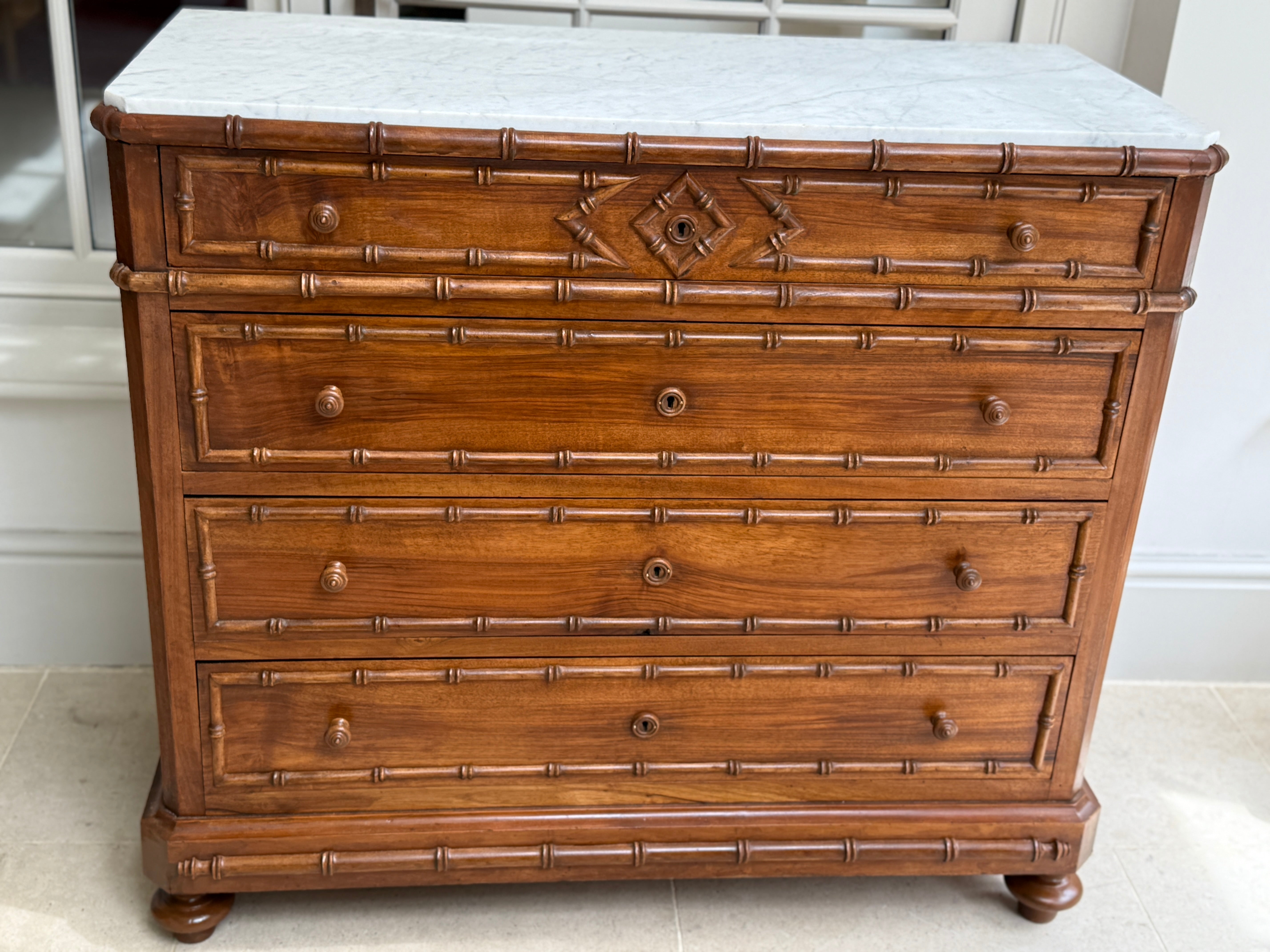 French Faux Bamboo Commode