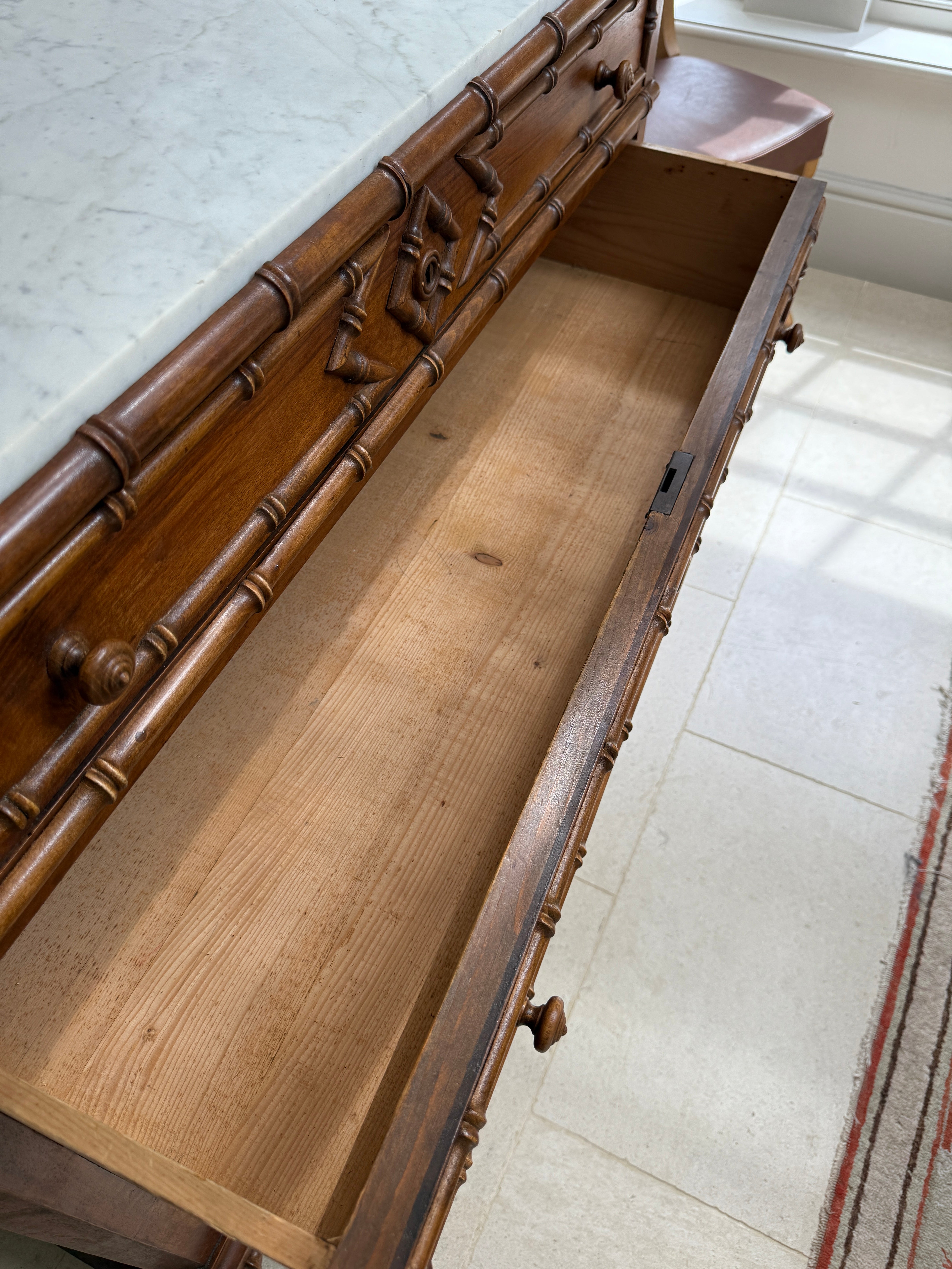 French Faux Bamboo Commode